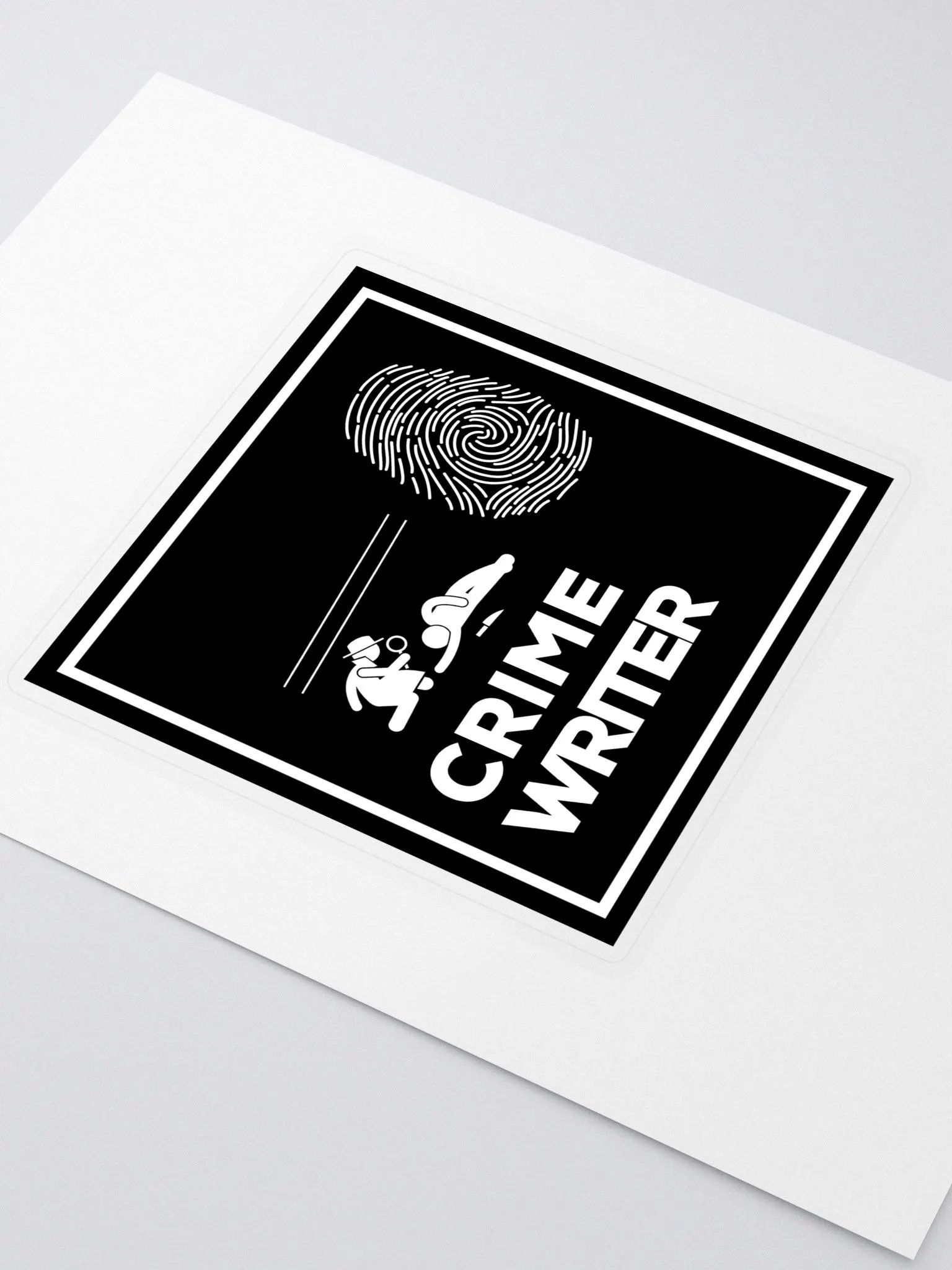 Crime Writer Sticker in black and white product image (2)