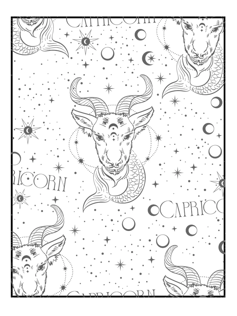 Capricorn Colouring Book for Adults | 20 Grounded Zodiac & Astrology Colouring Pages for Stress Relief product image (2)