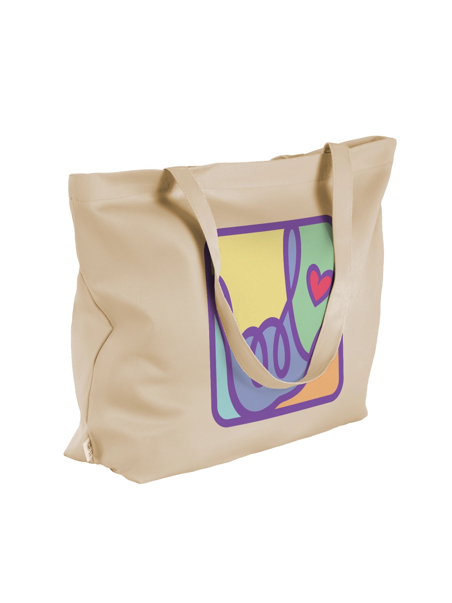 Pastel ILY Heart Accent Tote Bag product image (4)