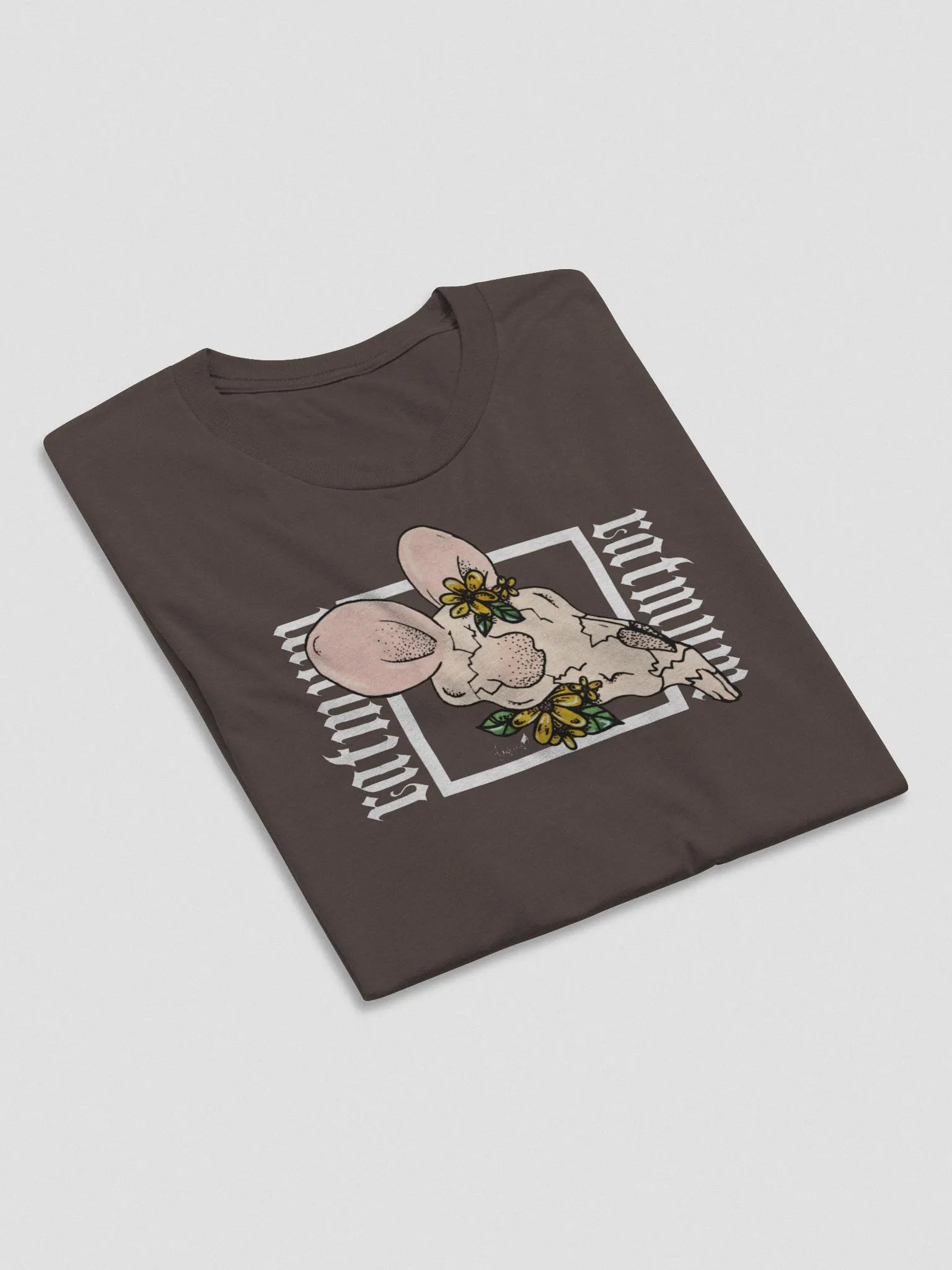 AJA X RAT - Flower Skull T-Shirt (Brown) product image (4)