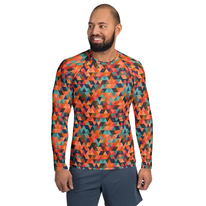 Colorful Geometric Triangles Men's Rash Guard product image (1)
