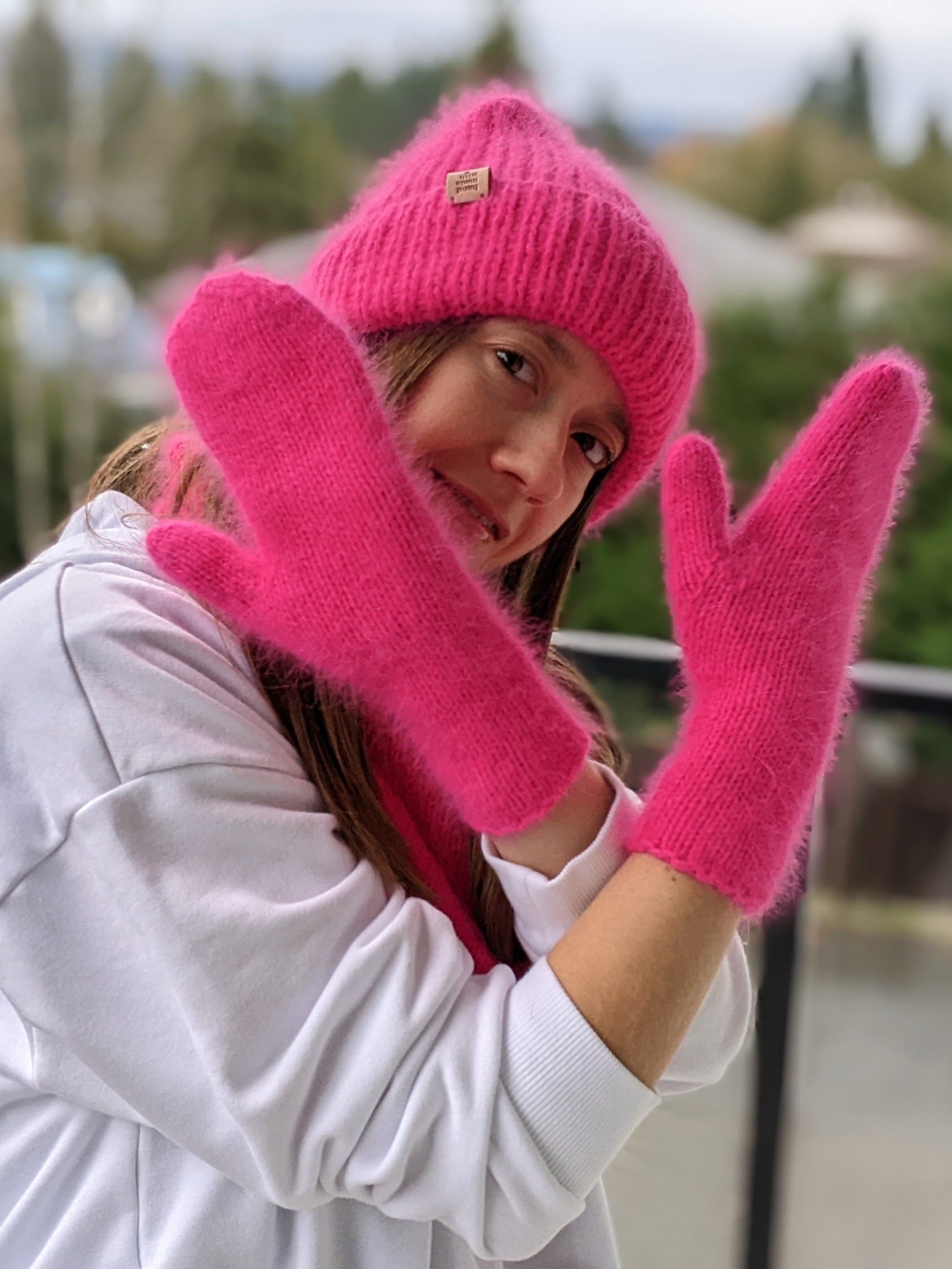 Pink Winter Knit Mittens Pattern product image (5)