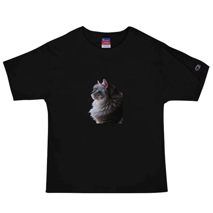 Fluffy Cat Gray Champion T-Shirt product image (2)