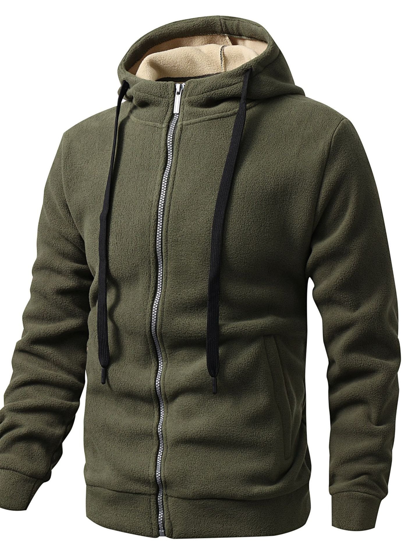 Mens Fleece-Lined Jacket With Hooded Sweatshirt From Europe And The US product image (4)