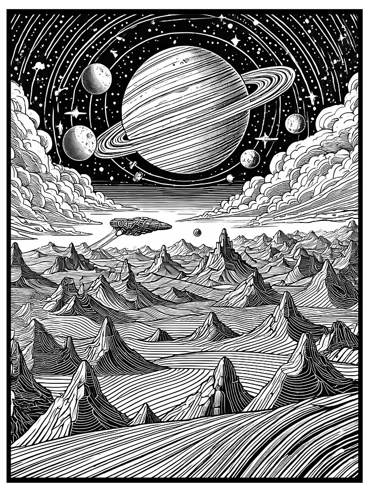 👽 3 Alien Planetary Launches Coloring Pages – Free Printable Set | MoonFun.Shop Launch Special product image (2)