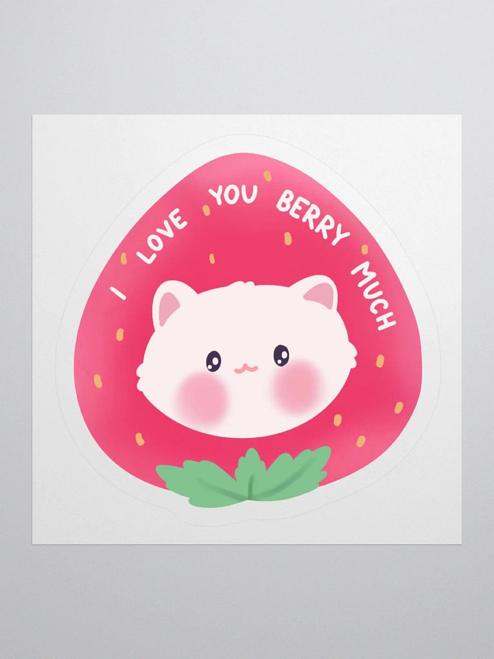 I love you berry much! Cat Vinyl Sticker product image (1)