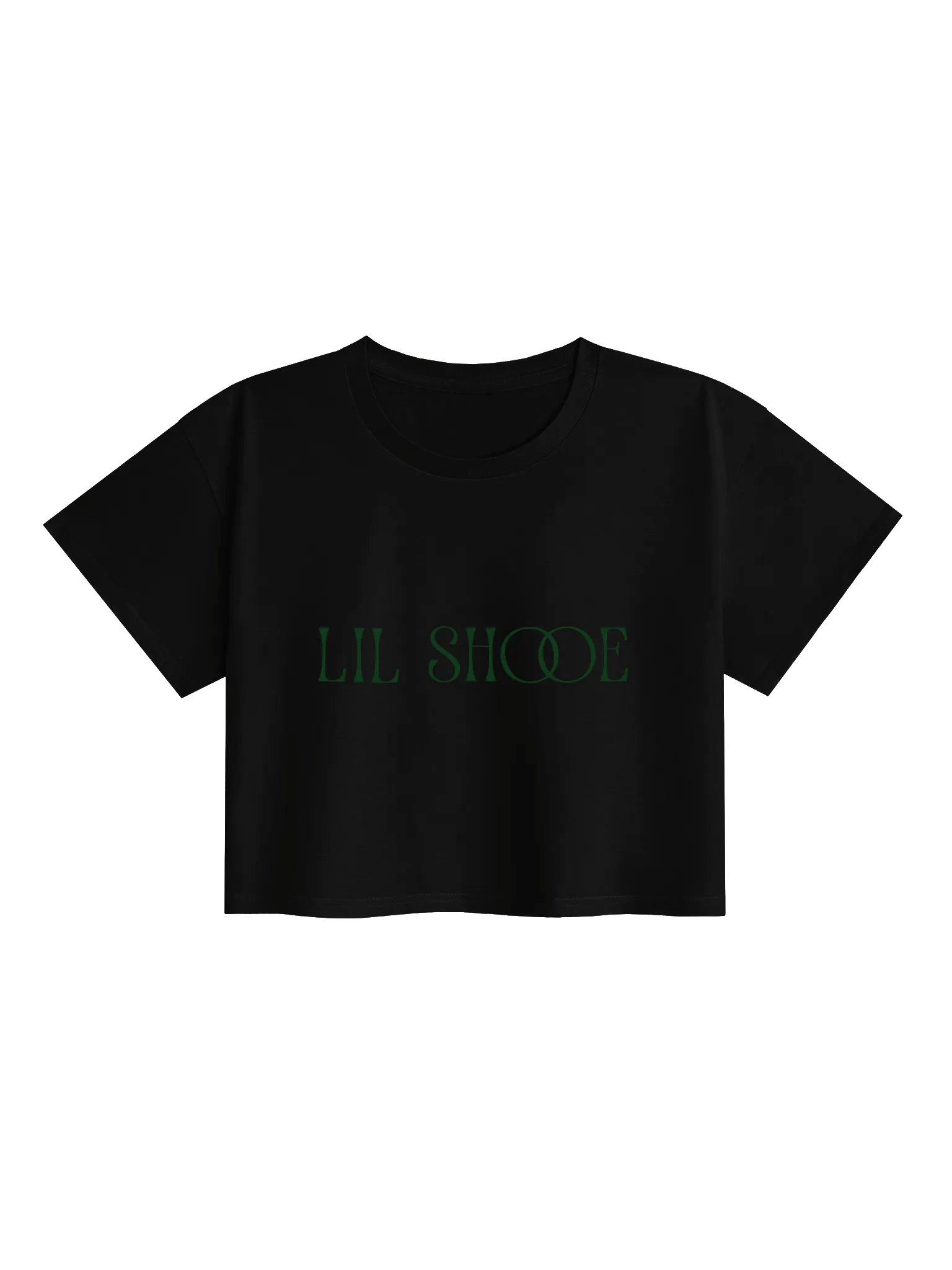 LIL SHOOE Minimal Dark Green Text Crop Top product image (1)
