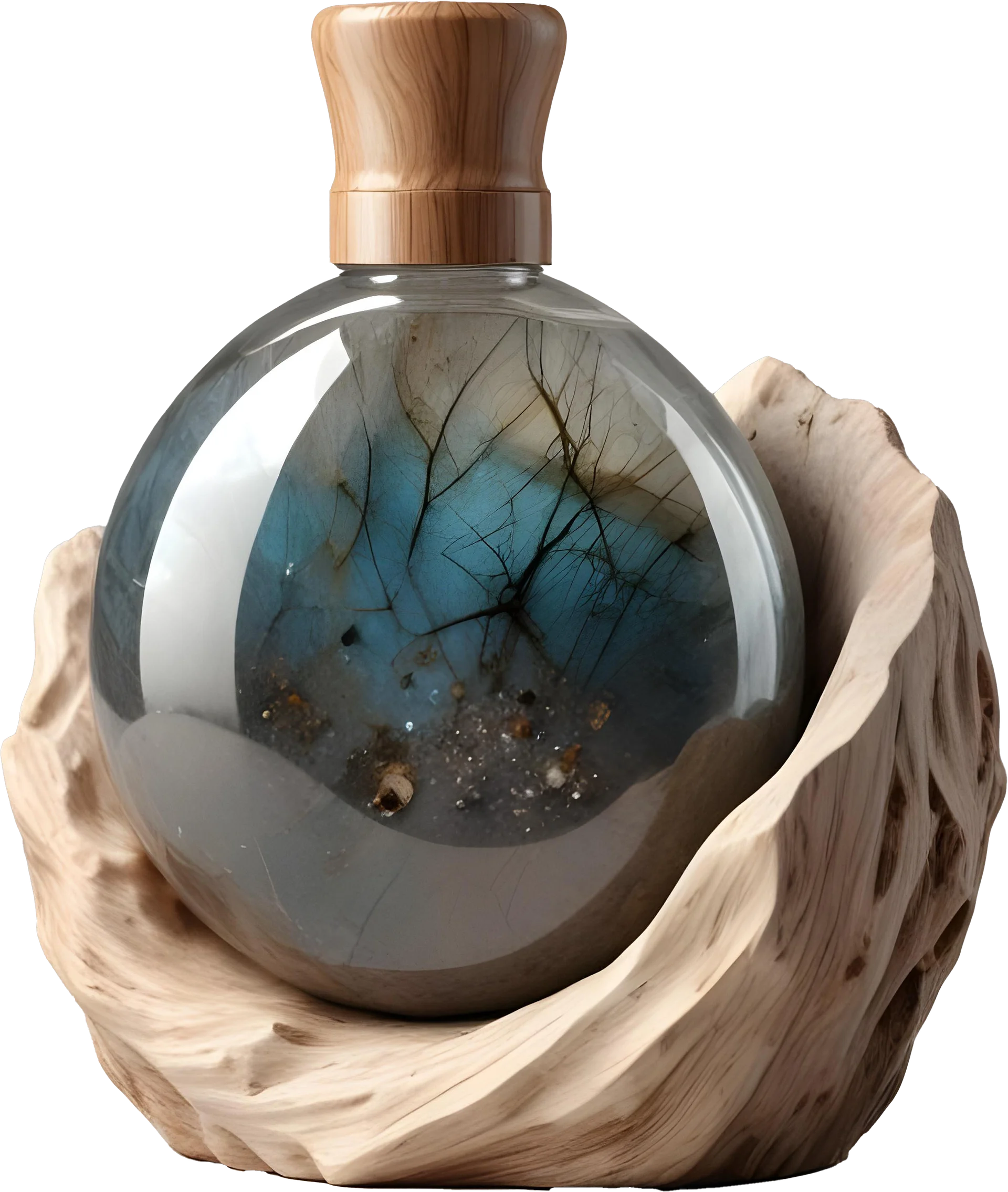 Celestial Grace – Boho Chic Decorative Crystal Bottle PNG product image (1)