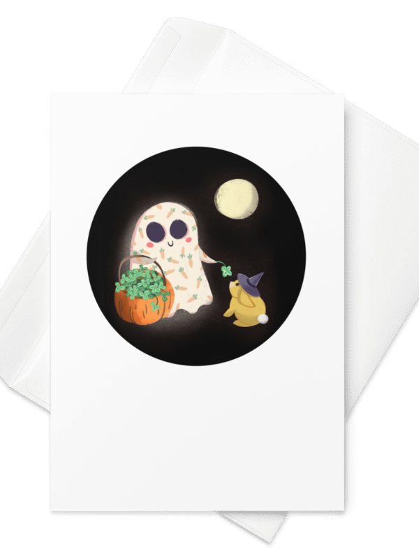 Little Ghost and Magic Bunny - Greeting Card product image (2)
