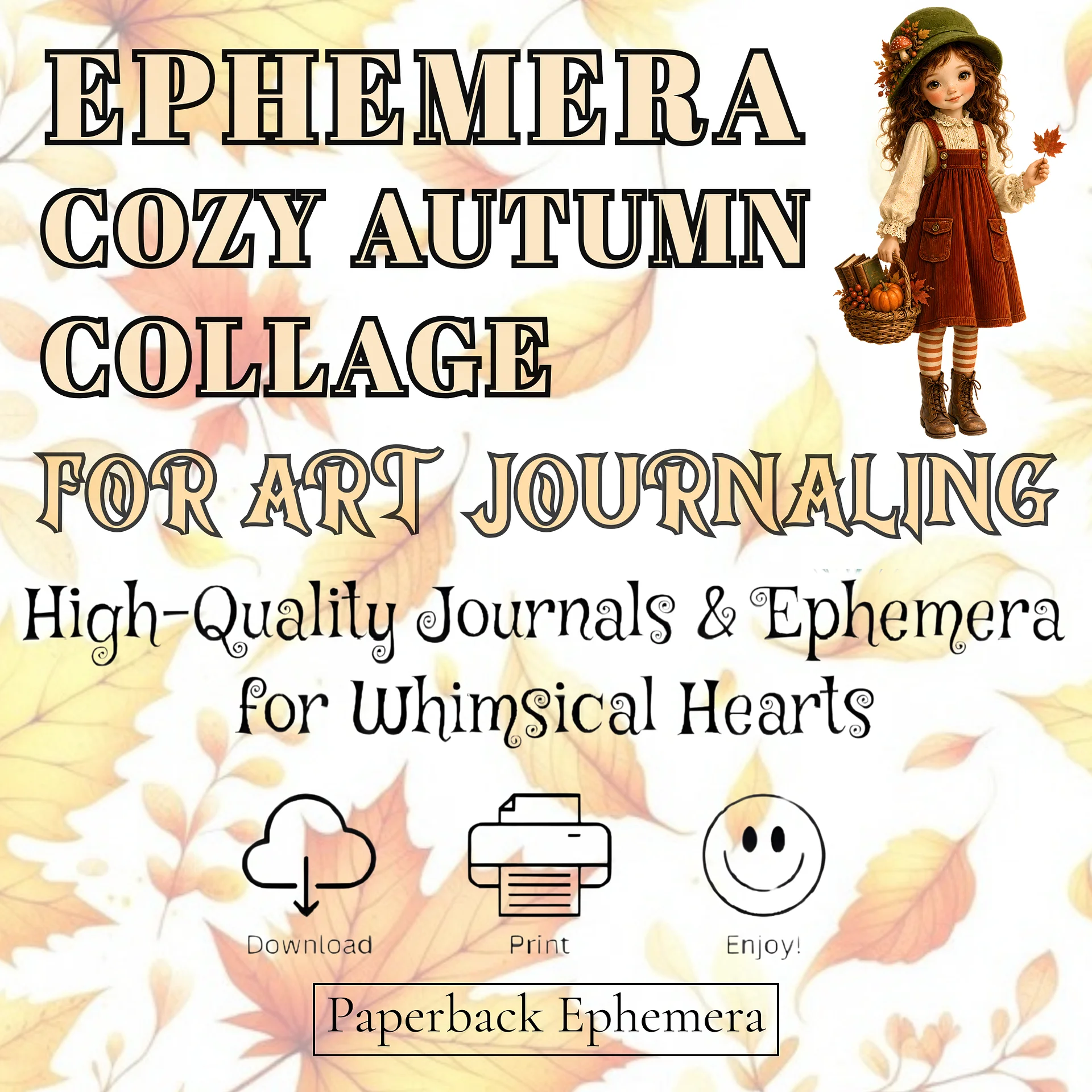 Cozy Autumn Ephemera Bundle, Fall Printable Cutouts, Vintage Harvest Labels and Fussy Cut Collage Kit for Junk Journals, PDF Download product image (5)