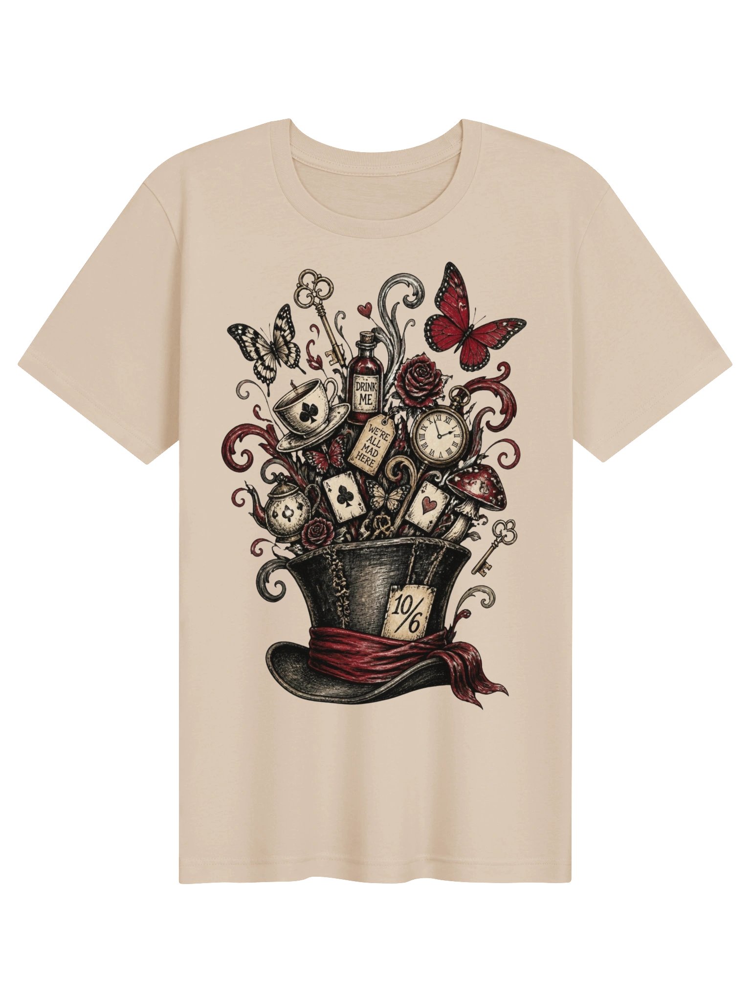 Wonderland Mad Hatter Shirt Vintage Collage Tee, Dark Alice Shirt product image (86)