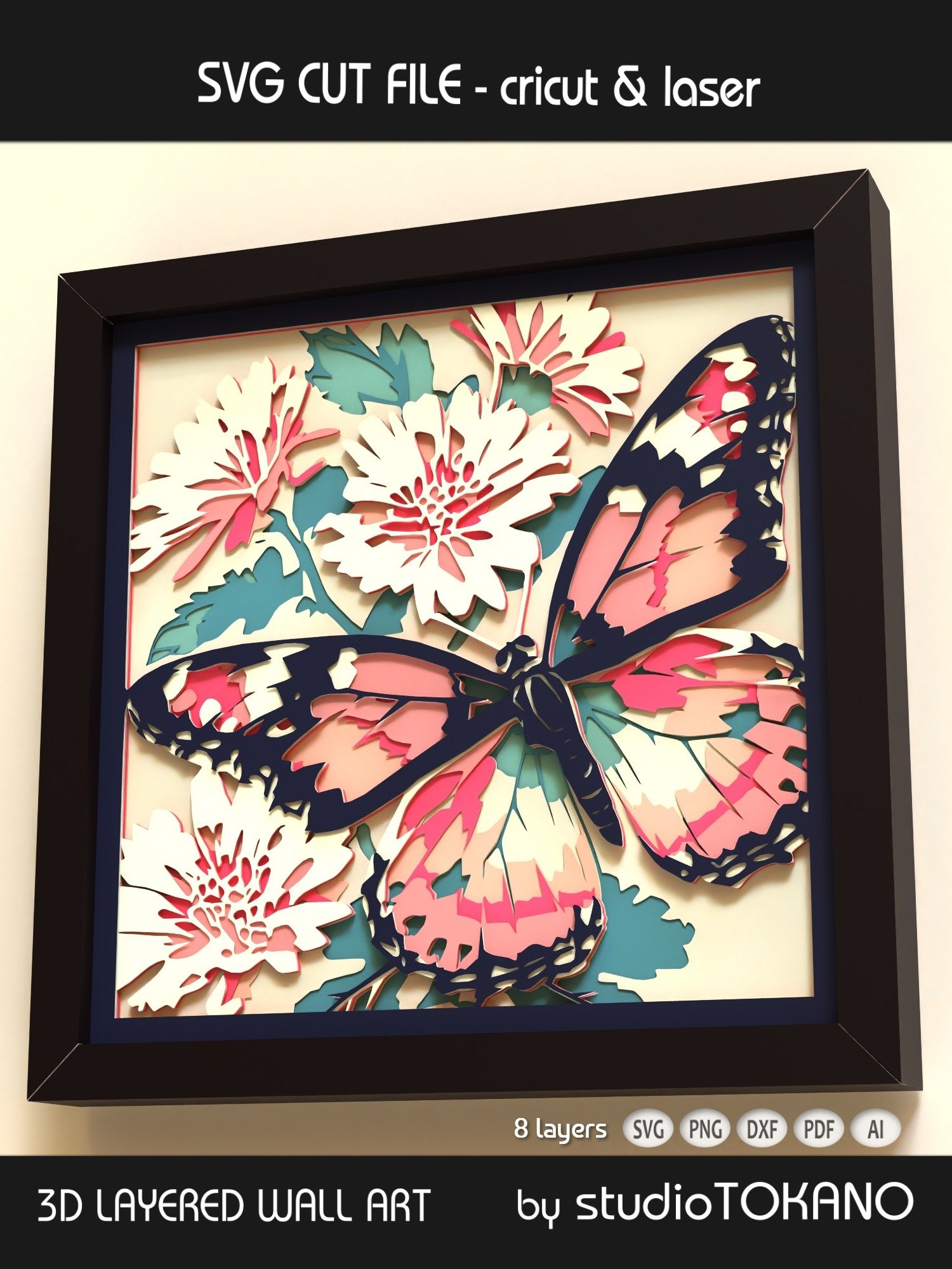 Butterfly Shadow box SVG product image (7)