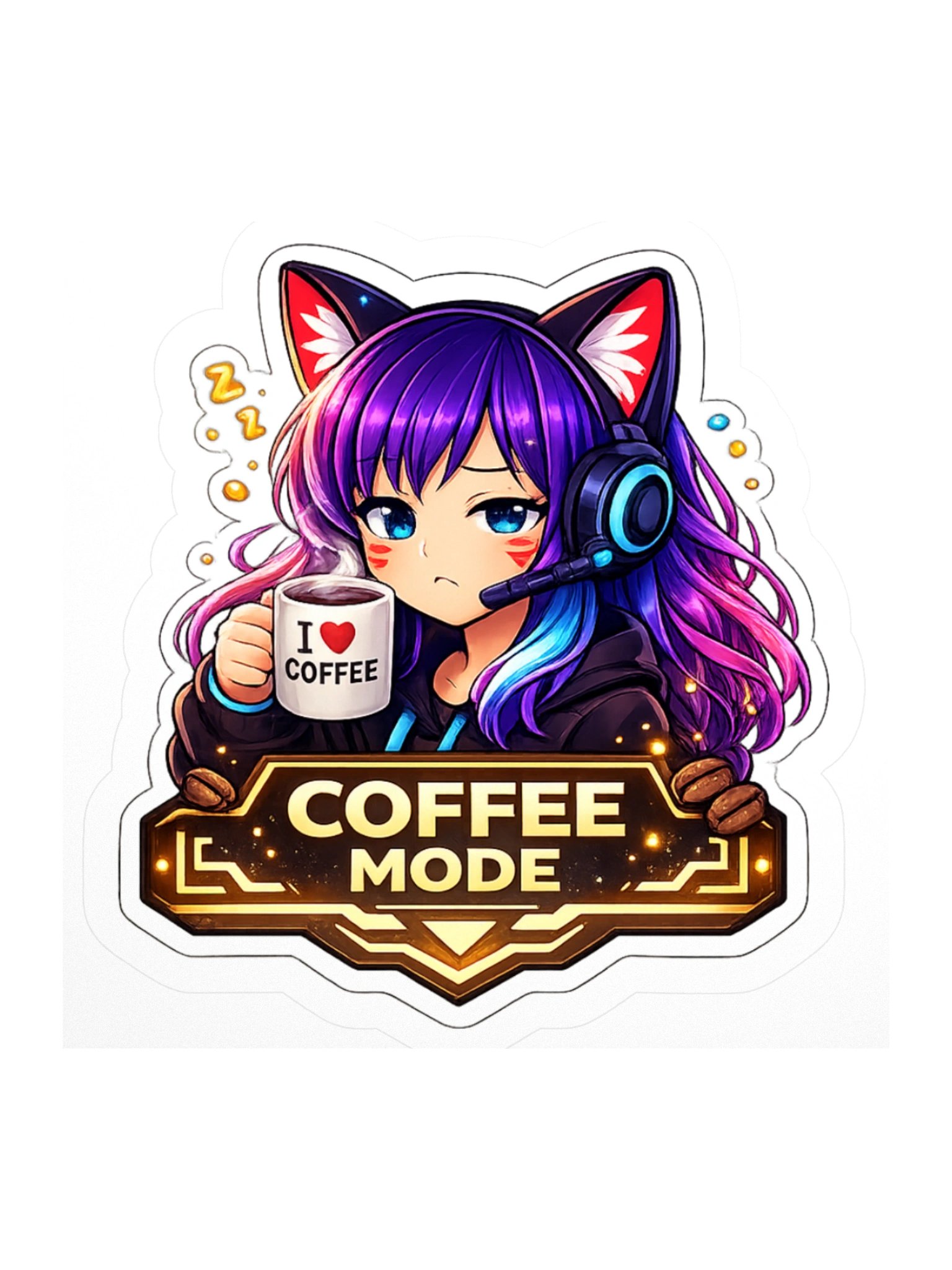 • AKC // Callie Sticker COFFEE MODE | Callie Emote Badge Series product image (1)