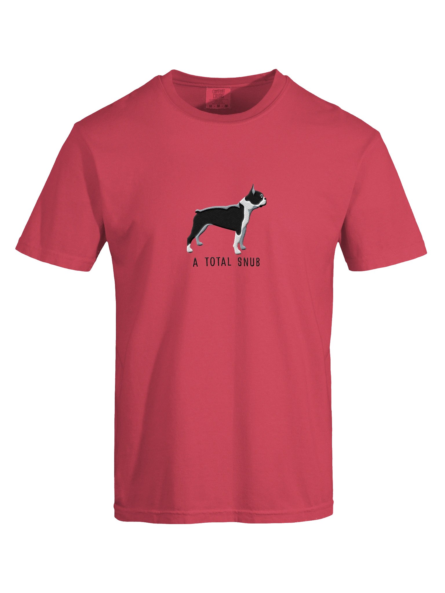 A Total Snub T-Shirt(Embroidered) of a Boston Terrier(Black & White) product image (10)
