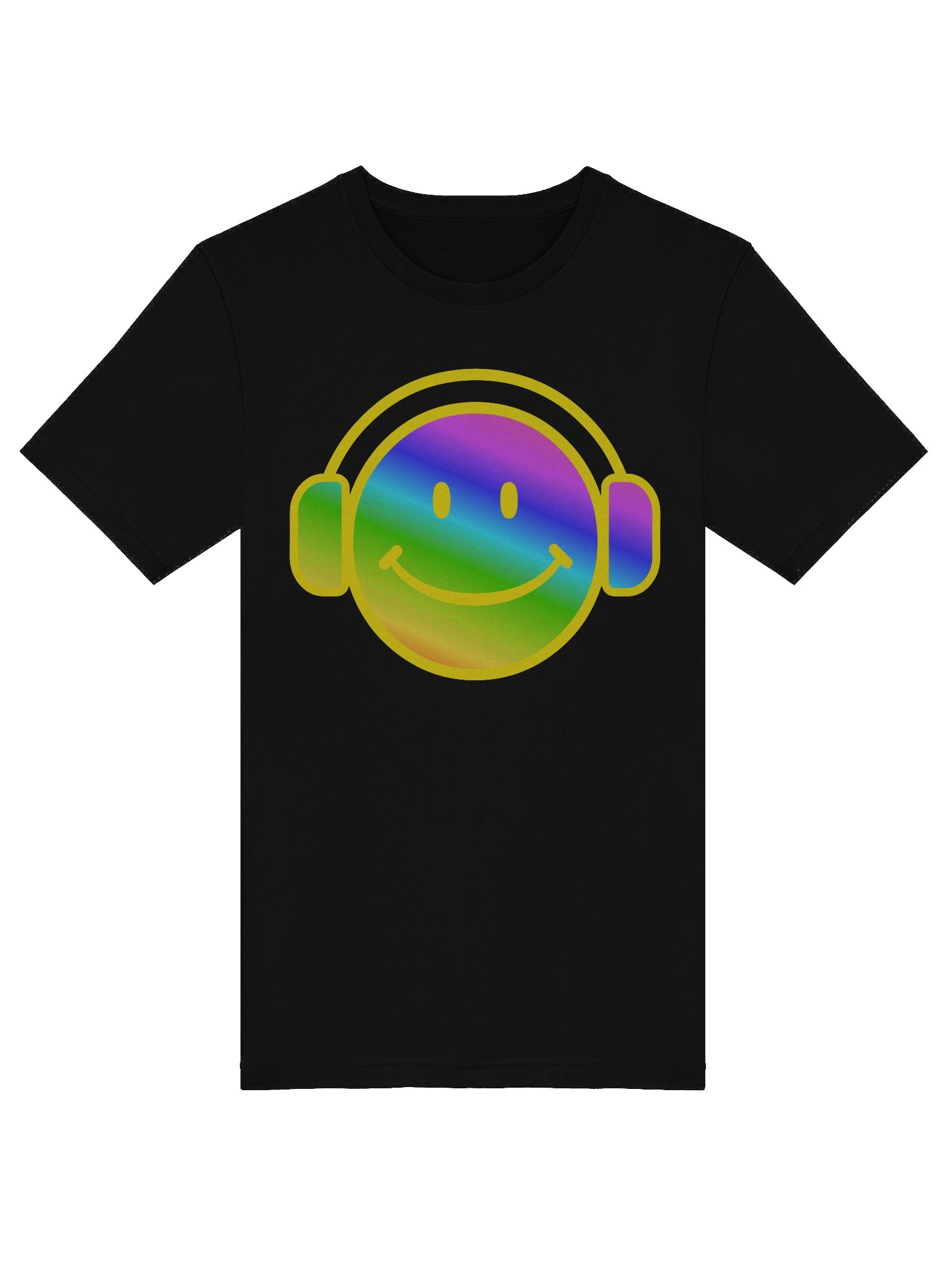 Retro Psychedelic Smiling DJ Headphones T-Shirt product image (32)