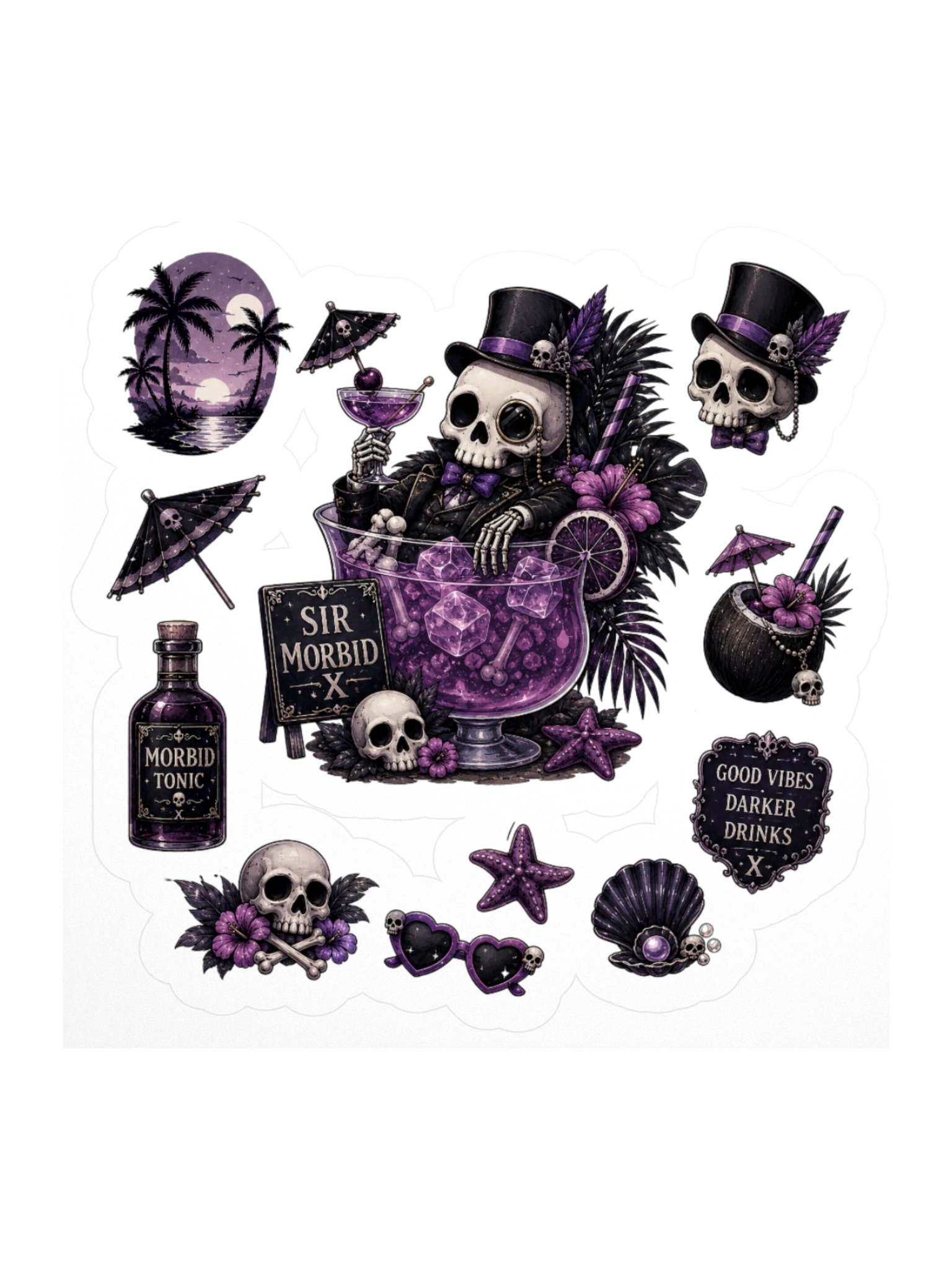 ''Dark Drinks'' Kiss Cut Stickers product image (1)