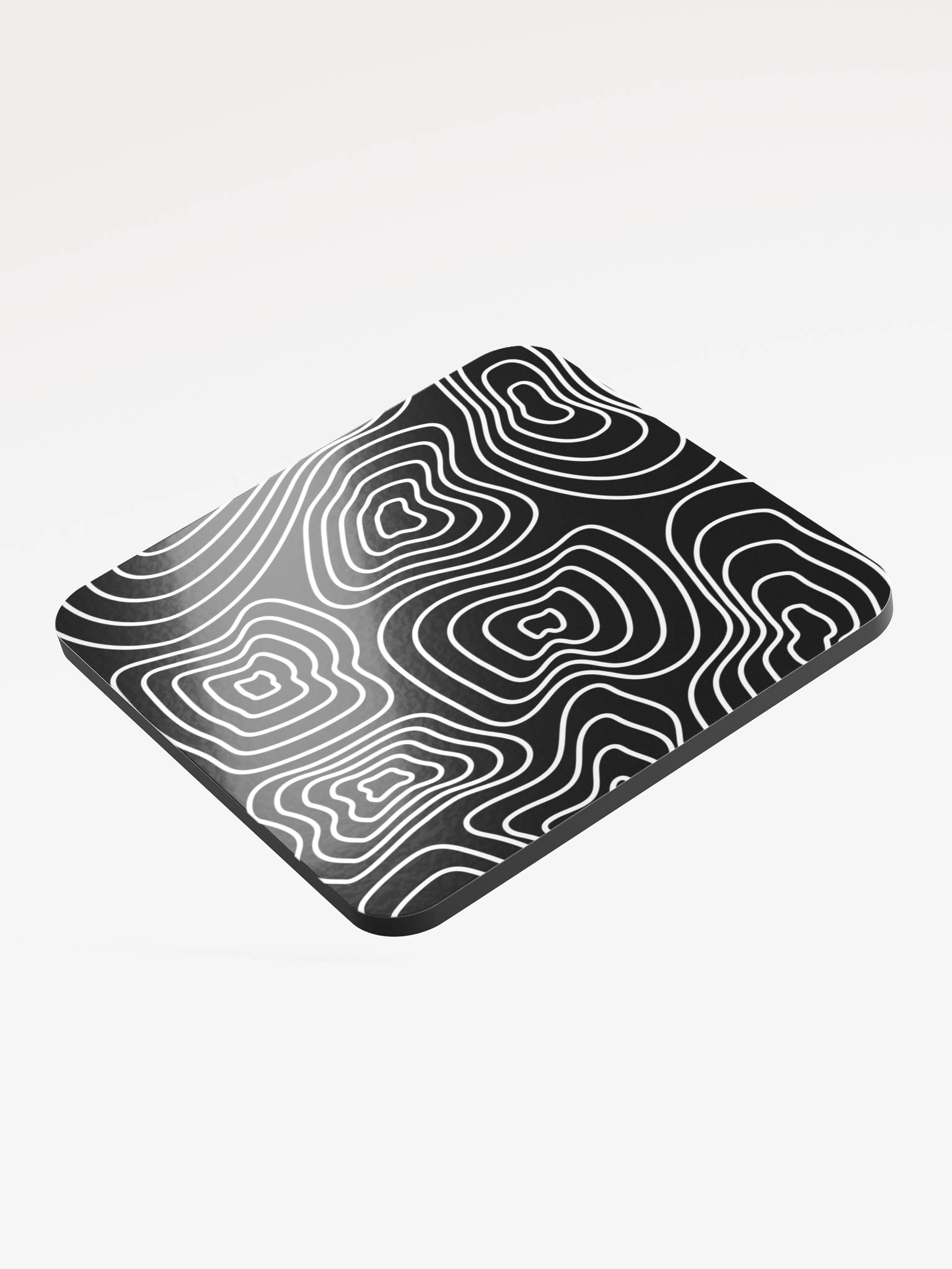 White on Black Topographic Cork Coaster Set product image (3)