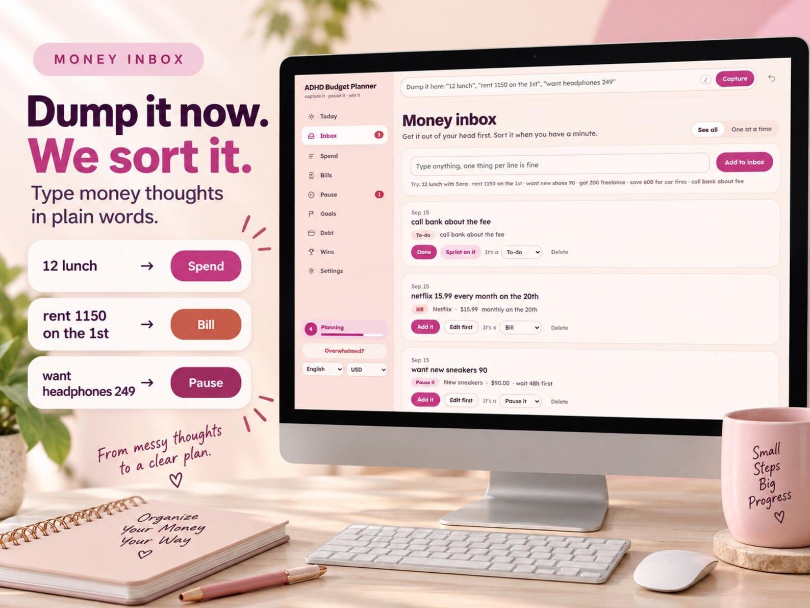 ADHD Budget Planner, Paycheck Budget, Offline Web App product image (5)