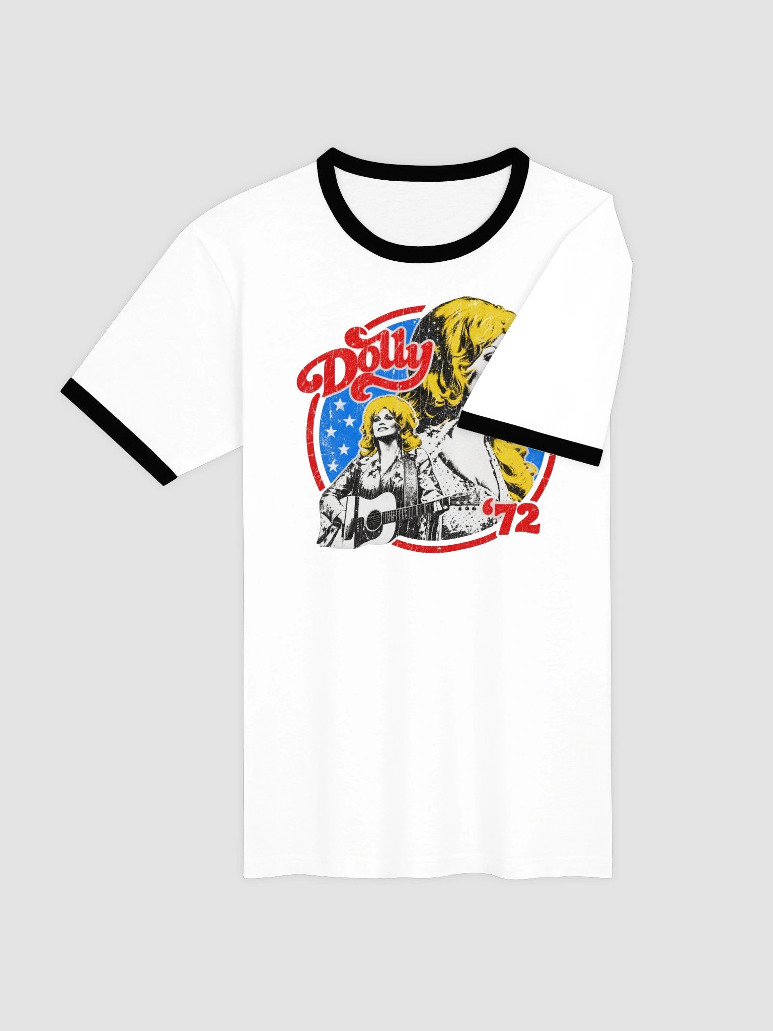 Retro Dolly 72 Ringer Tee Vintage 70s Country Music Shirt product image (3)