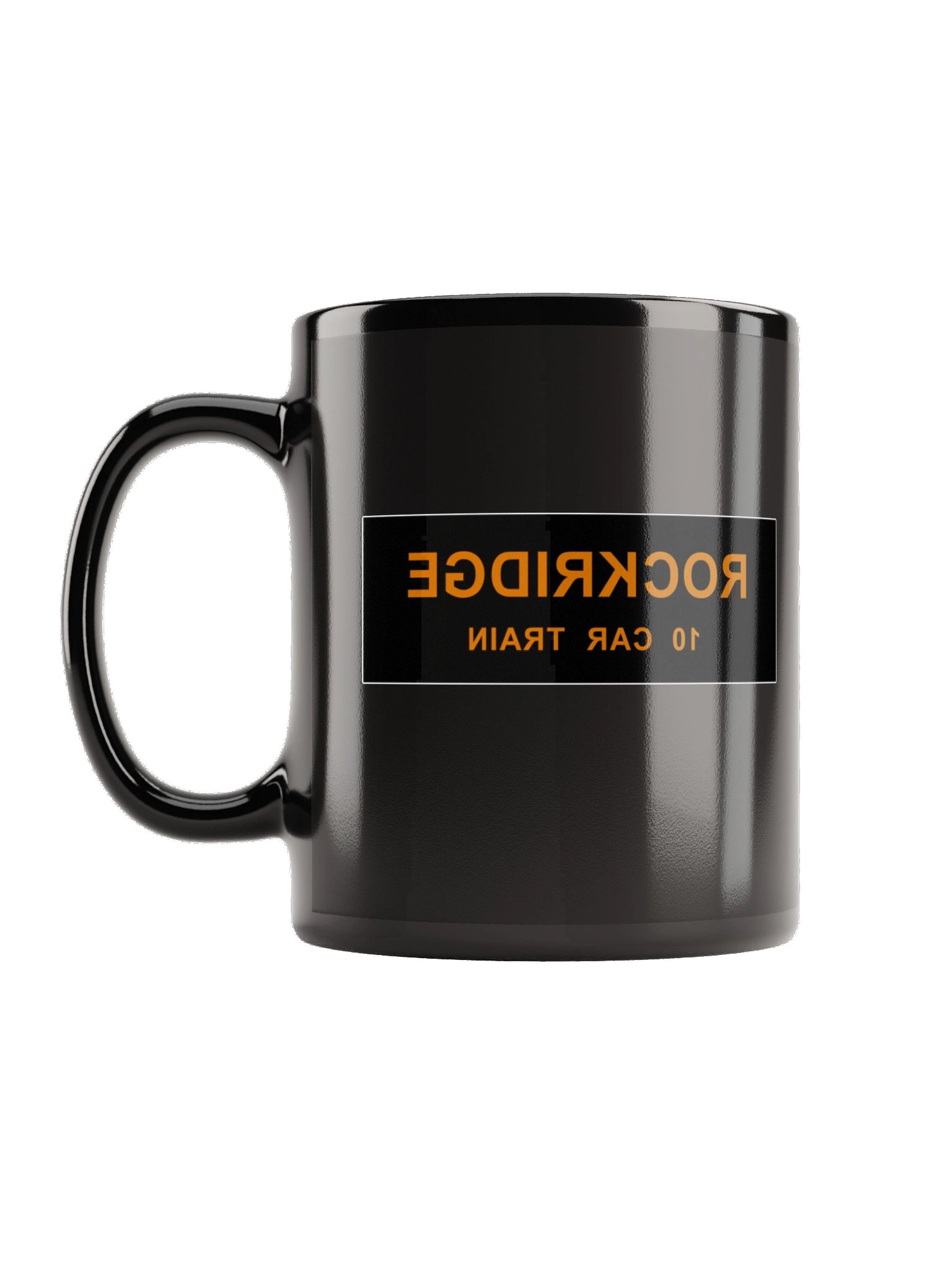 "ROCKRIDGE / 10 Car Train" - Glossy Black Mug product image (1)