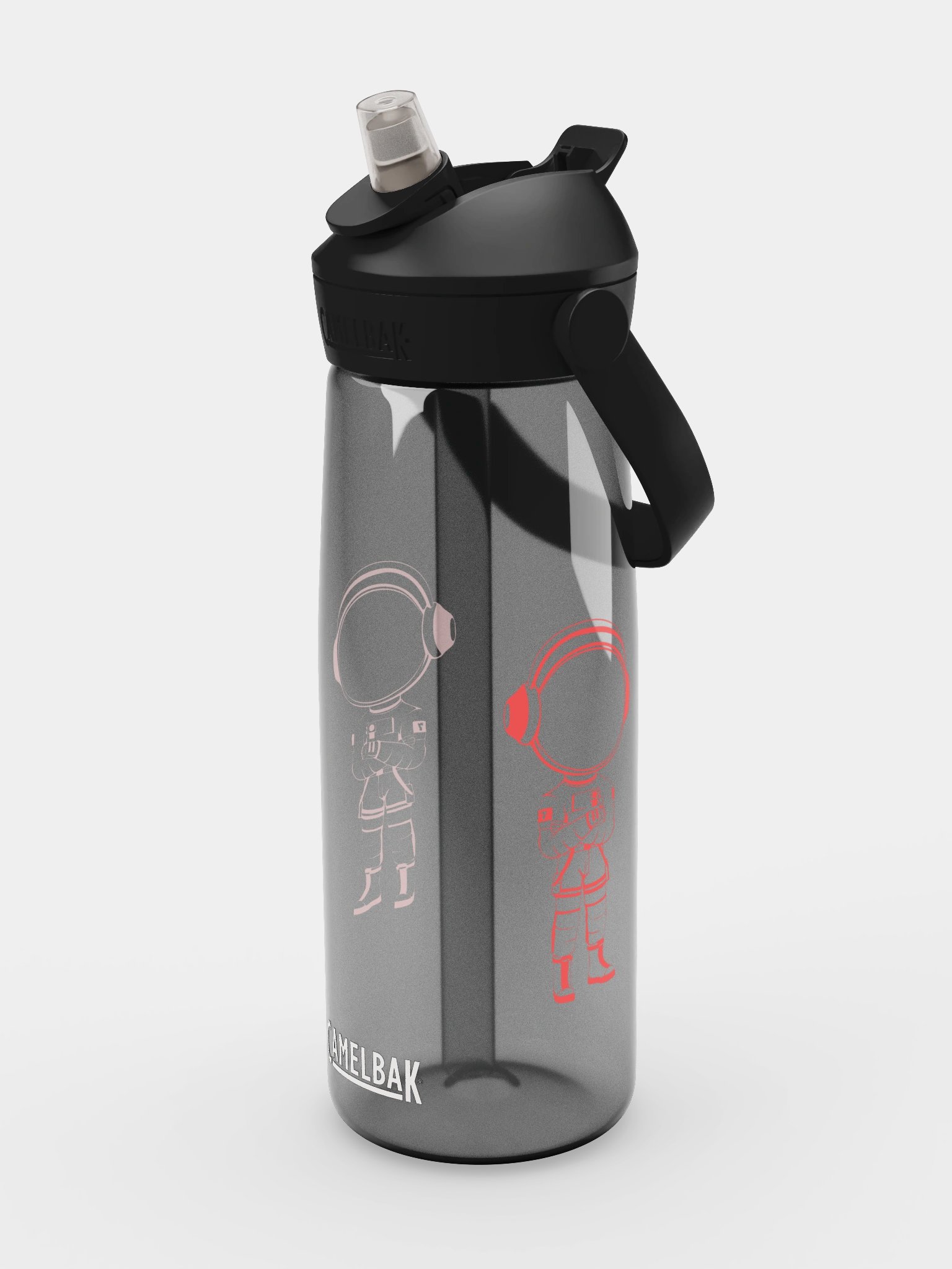 Mars City Astronaut Outline Flip Straw Water Bottle product image (12)