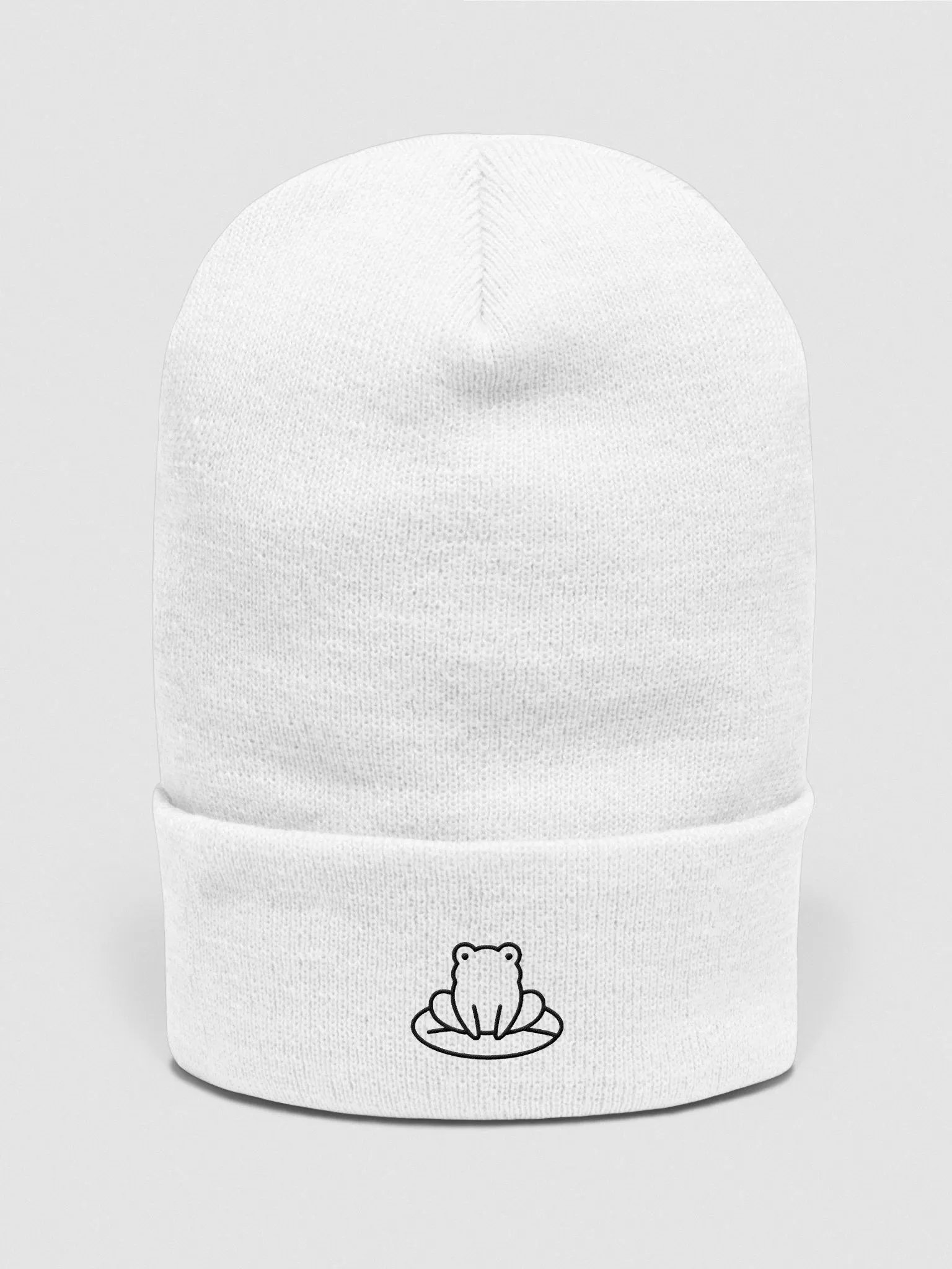 "Warm Hugs" Frog White Beanie product image (1)