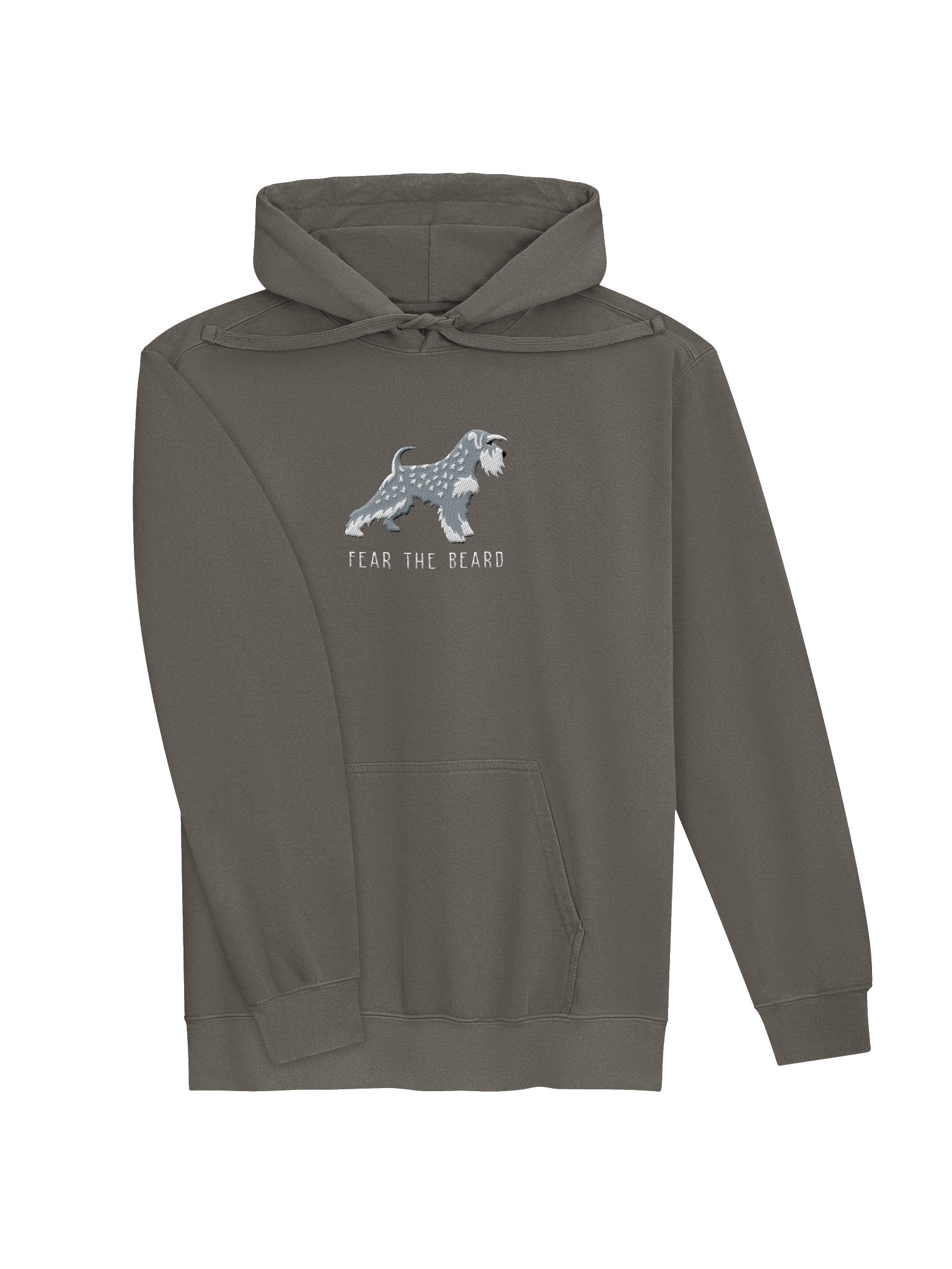 Fear the Beard Premium Hoodie (Embroidered) of a Miniature Schnauzer(Salt & Pepper) product image (7)
