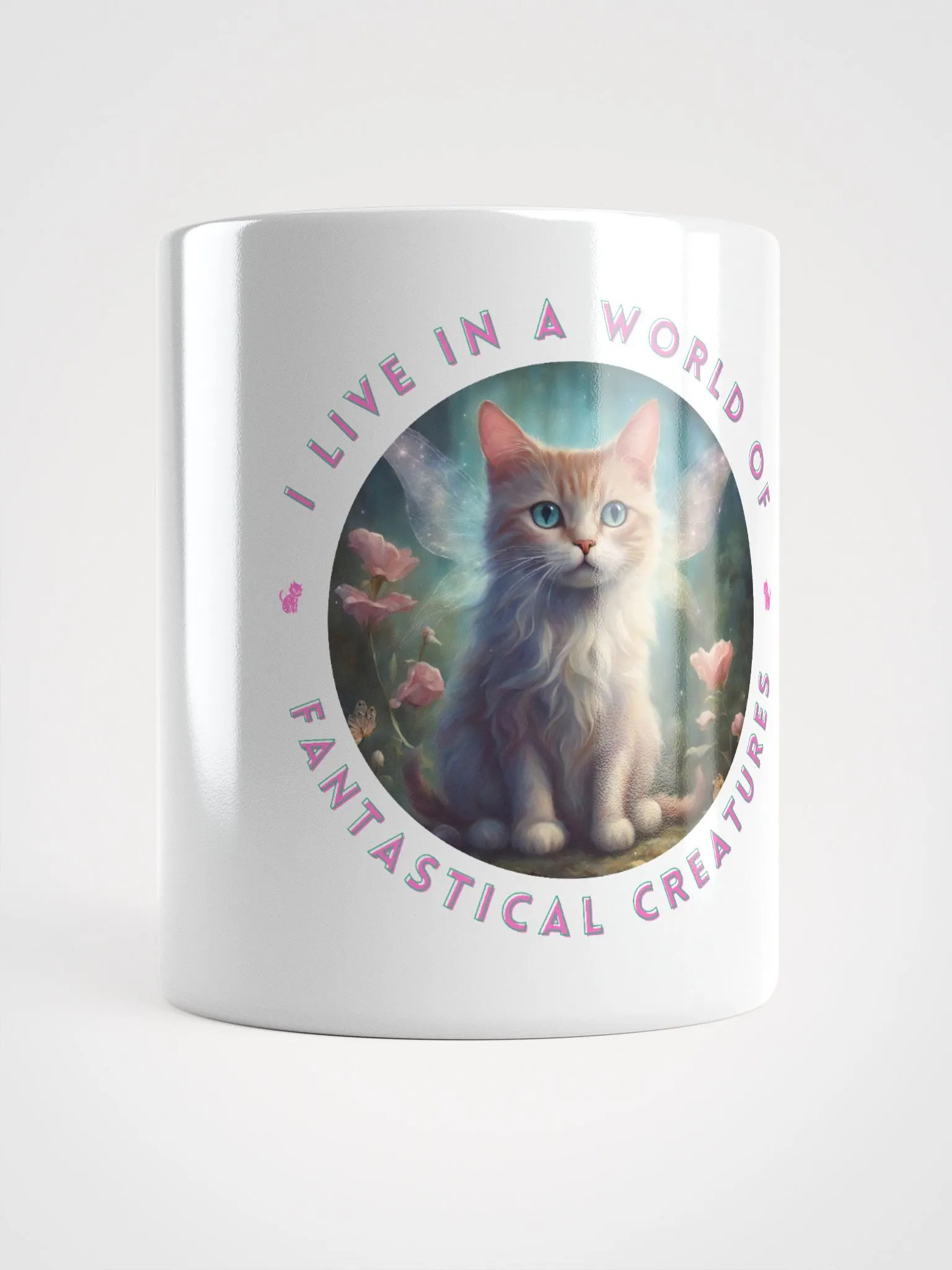 I Live in a World Fantastical Creatures Kitten Mug product image (10)