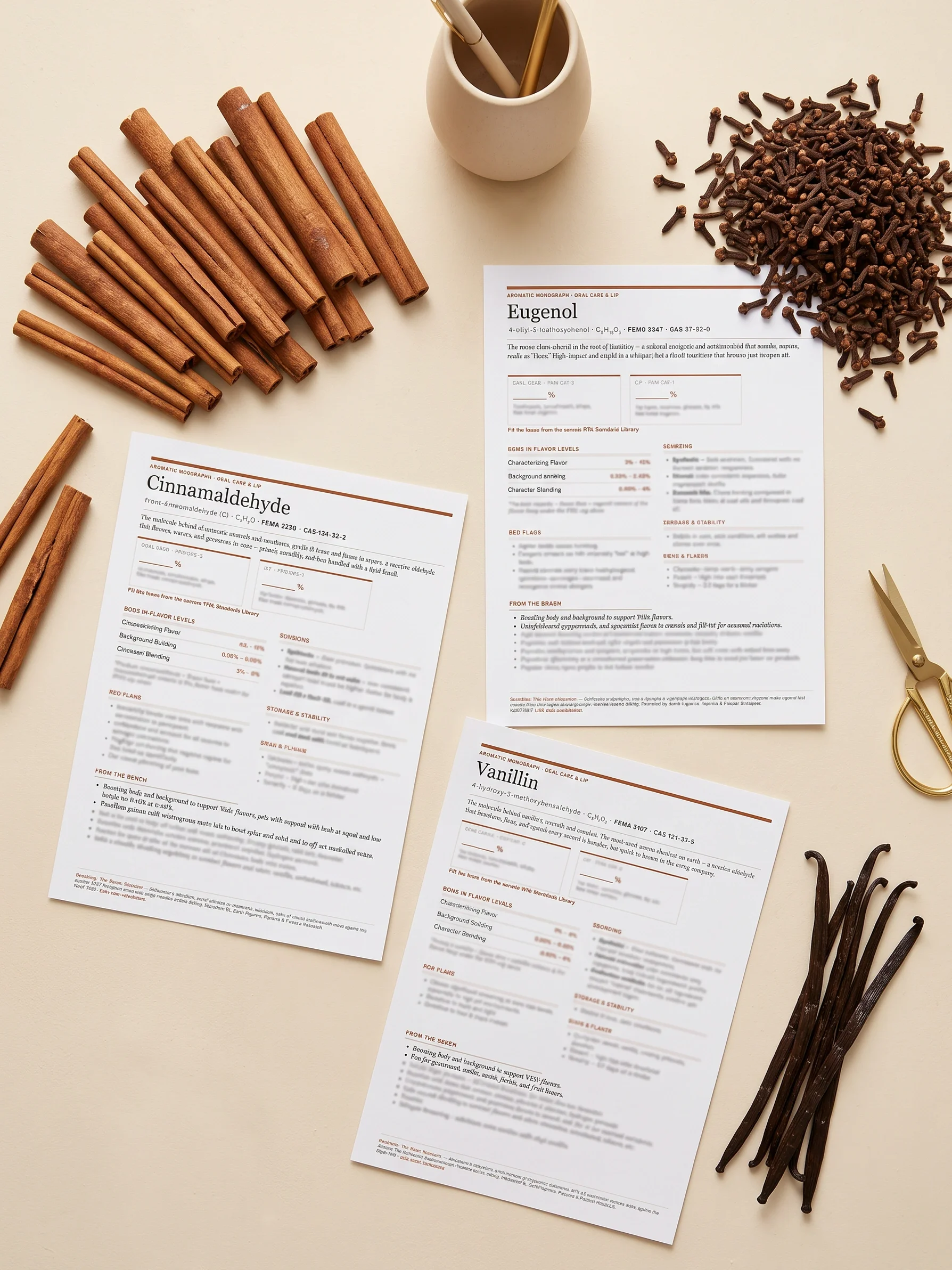Warm & Sweet Set — Cinnamaldehyde, Eugenol & Vanillin | Aromatic Monographs Set product image (1)
