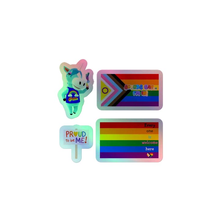 4 Holographic Pride Stickers product image (1)