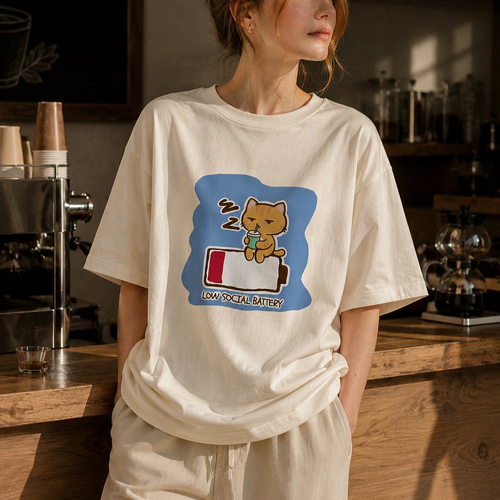 Low Social Battery Boxy Tee product image (1)