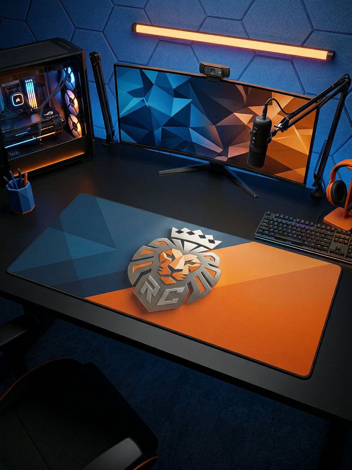 Royal Creature - Fire Lion - XXL Gaming Mouse Pad 36 in x 18 in product image (1)