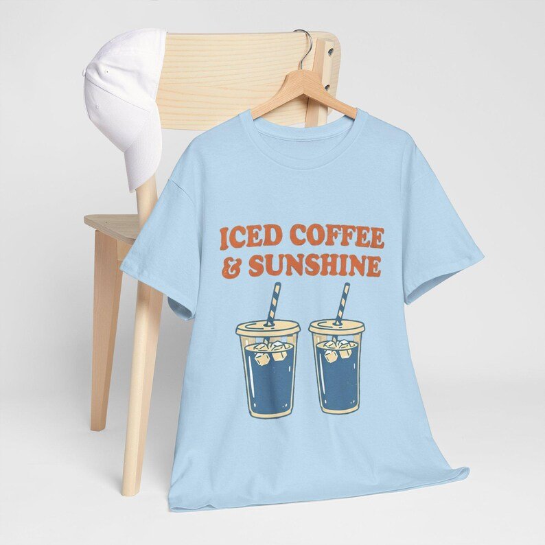 Iced Coffee & Sunshine T-Shirt | Vintage Iced Coffee Illustration, Summer Vibes product image (137)
