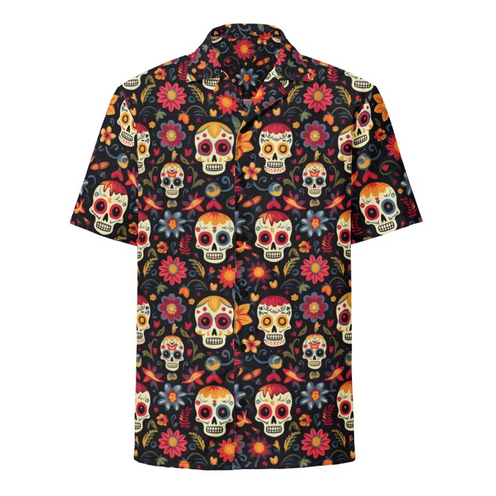 Sugar Skull Pattern-Seamless Day of the Dead Design Hawaiian Shirt product image (1)