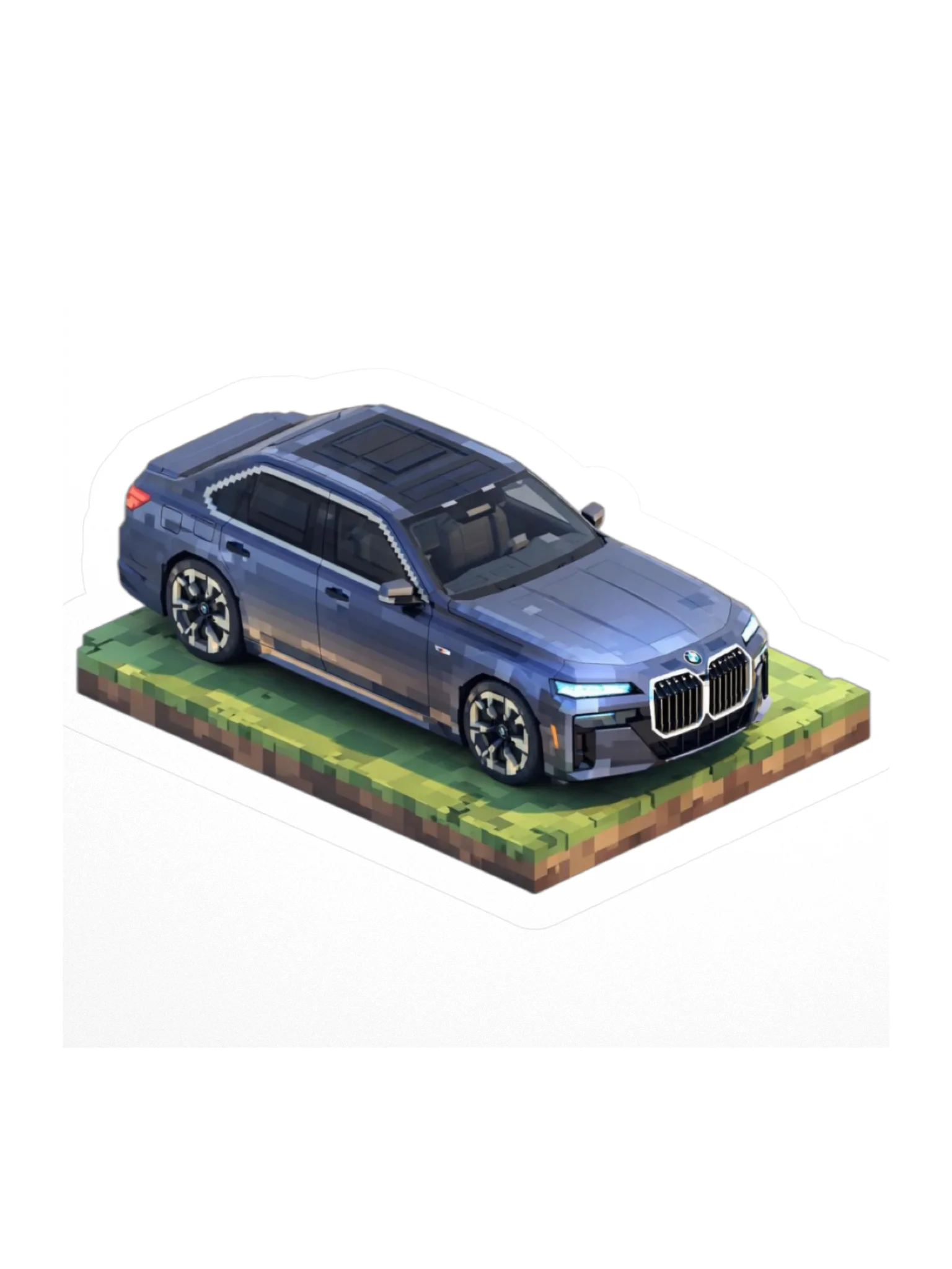 Frozen Blue BMW 7 Series Sticker (Pixel, Retro, Minecraft) product image (2)