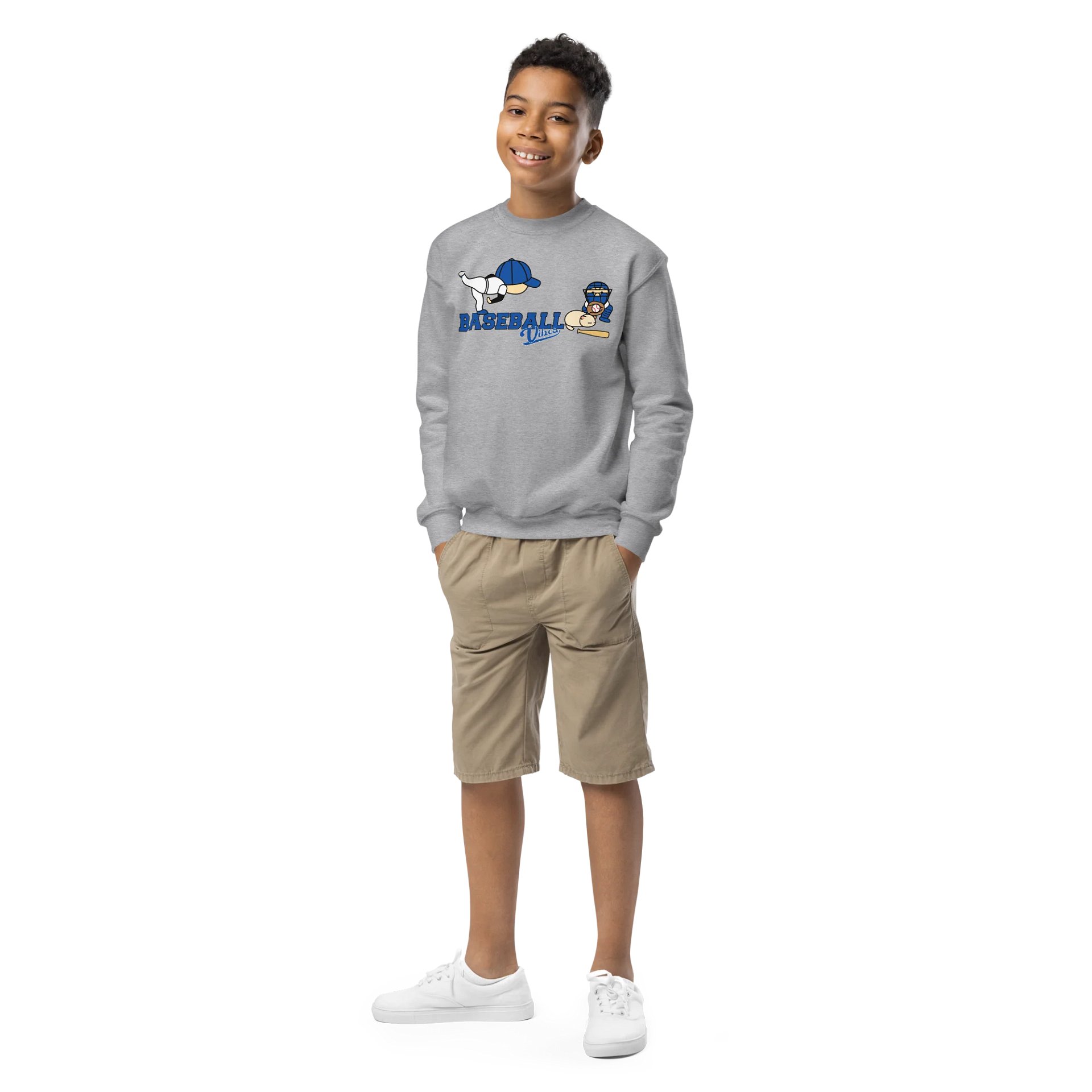 Baseball Cat (Baseball Vibes) - Unisex Youth Sweatshirt product image (2)
