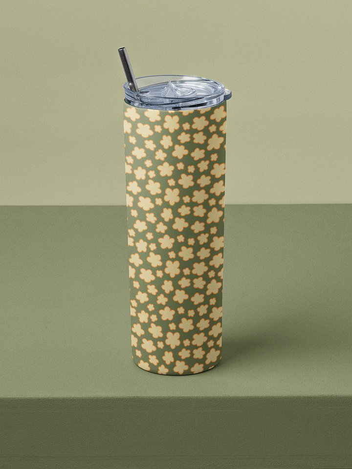 Simple Tan & Green Floral 20-oz. Stainless Steel Tumbler product image (1)
