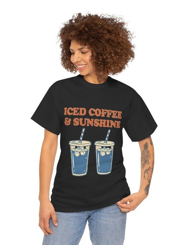 Iced Coffee & Sunshine T-Shirt | Vintage Iced Coffee Illustration, Summer Vibes product image (112)