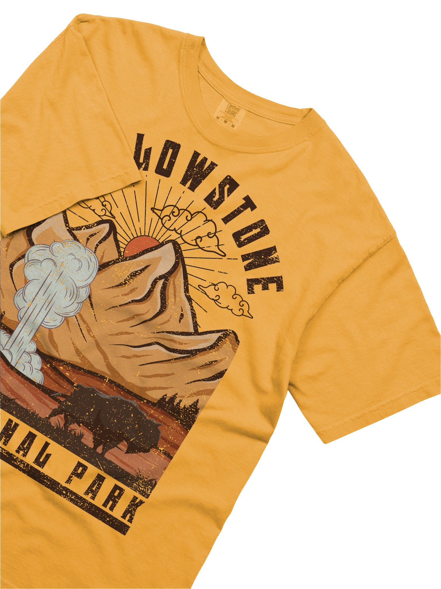 Yellowstone National Park Shirt – Vintage Geyser Bison Mountain Retro Sunset Tee product image (5)