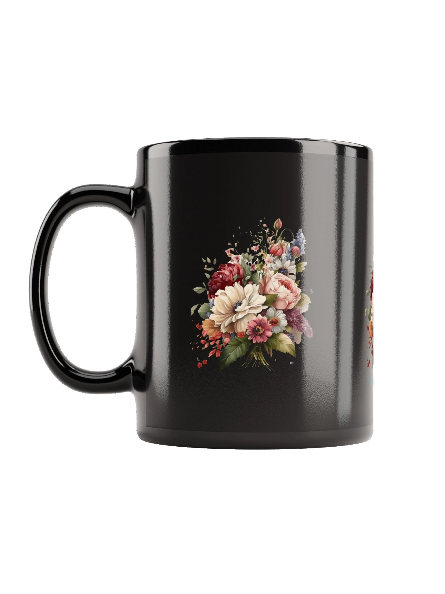 Flowers Black Glossy Mug product image (2)