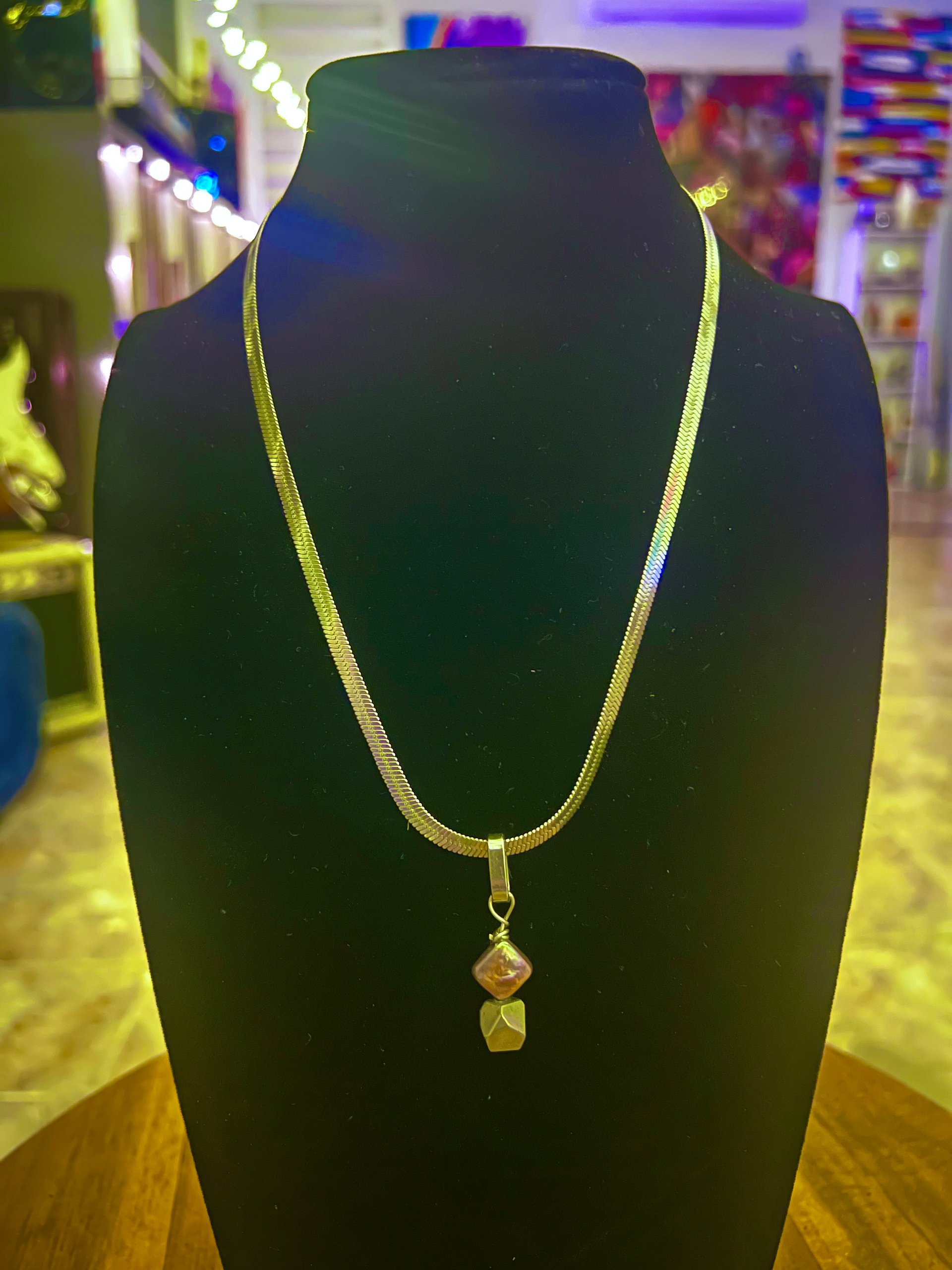 Coin Pearl and Pyrite Necklace product image (1)