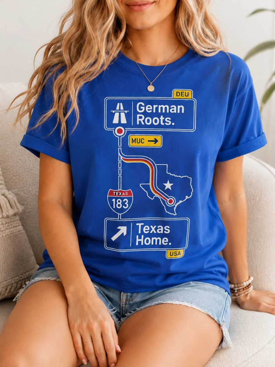 German Roots Texas Home Highway Sign Tee product image (1)