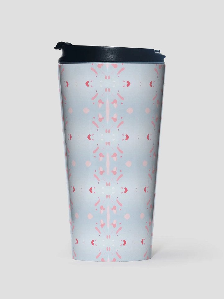 Pink Splashes & Red Hearts Travel Mug product image (2)