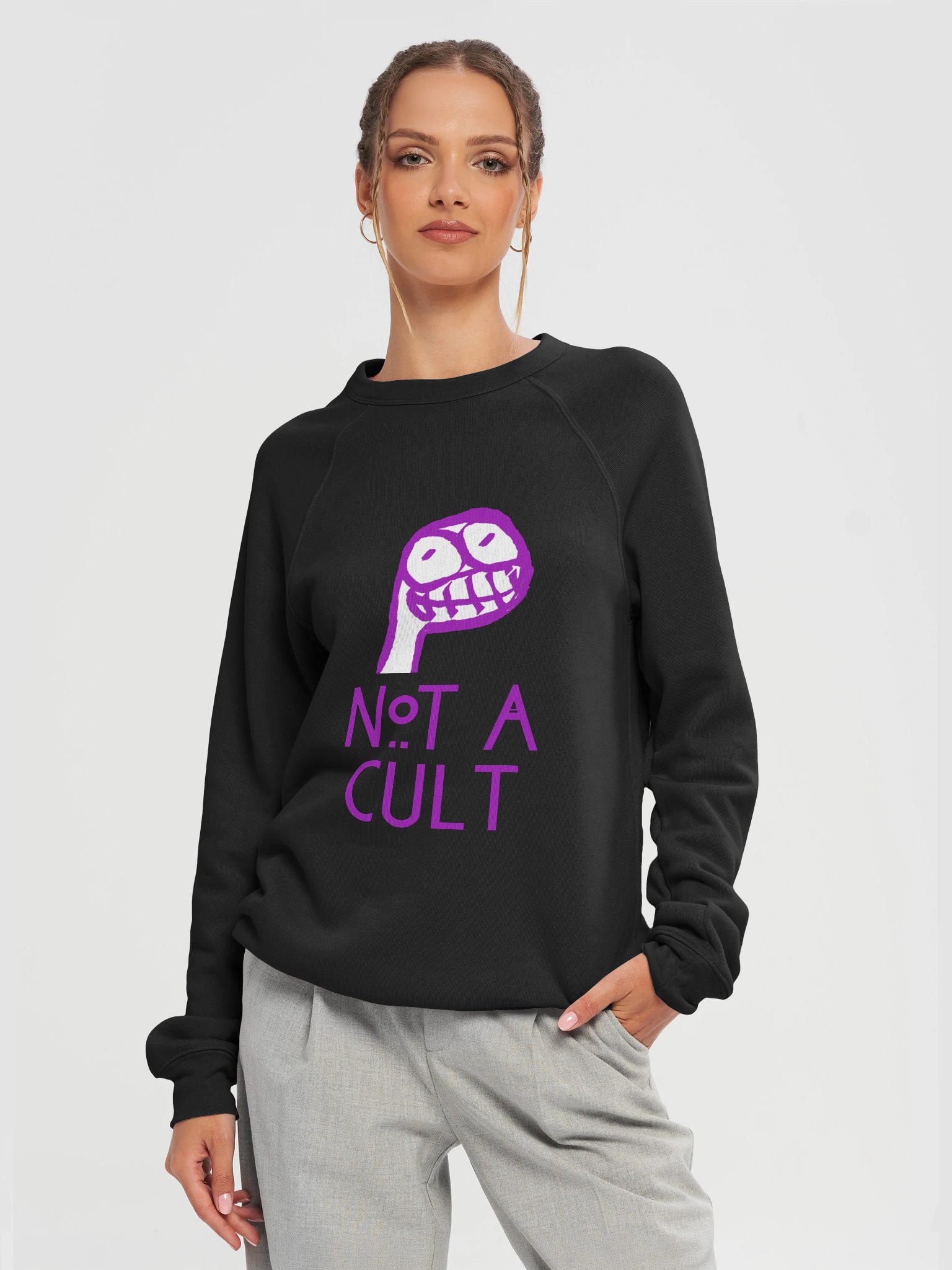 SIGNATURE Line Not a Cult Premium Sponge Fleece Raglan Sweatshirt product image (2)