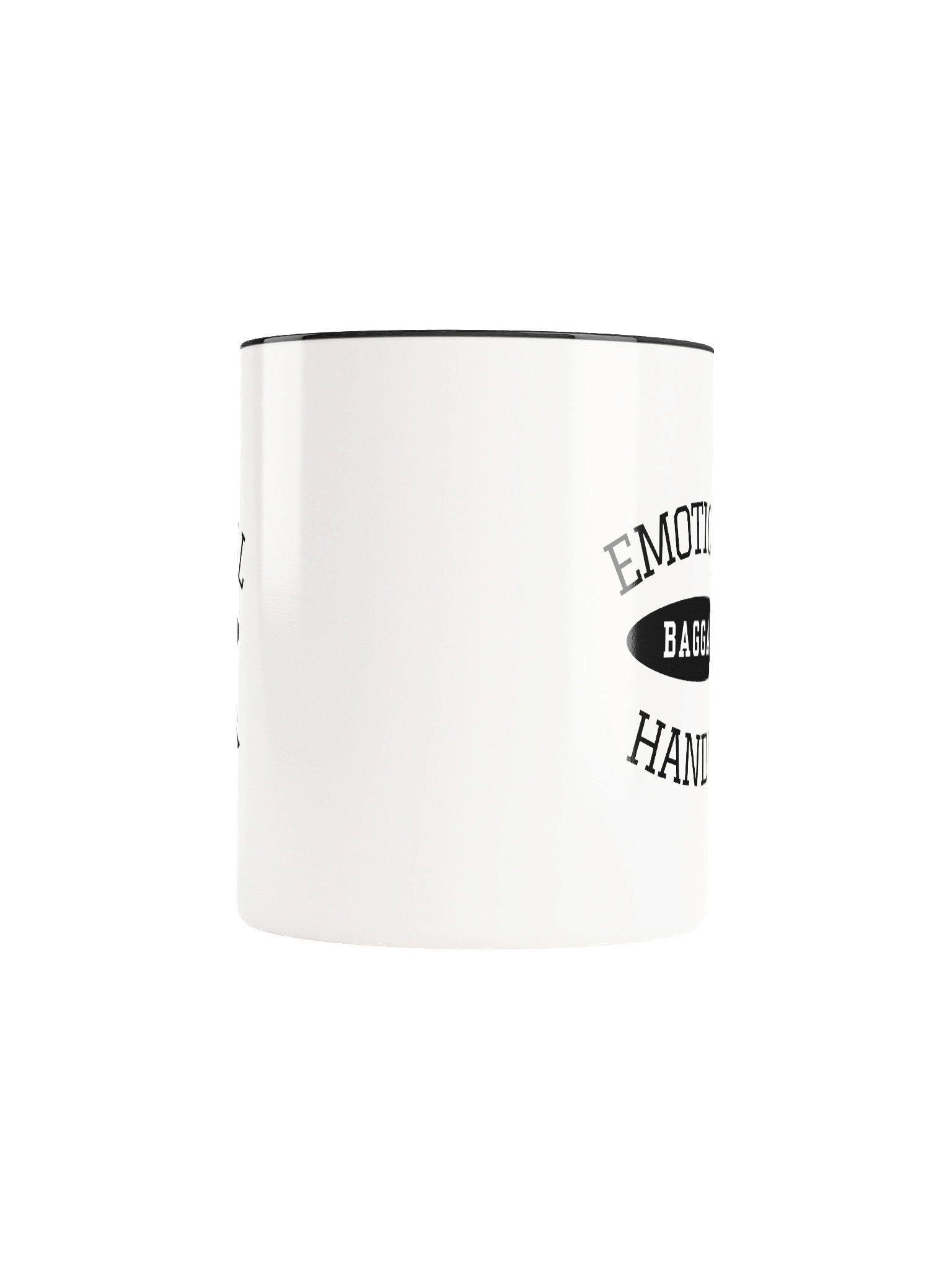 Emotional Baggage Handler Varsity Style Black and White Ceramic Coffee Mug product image (5)