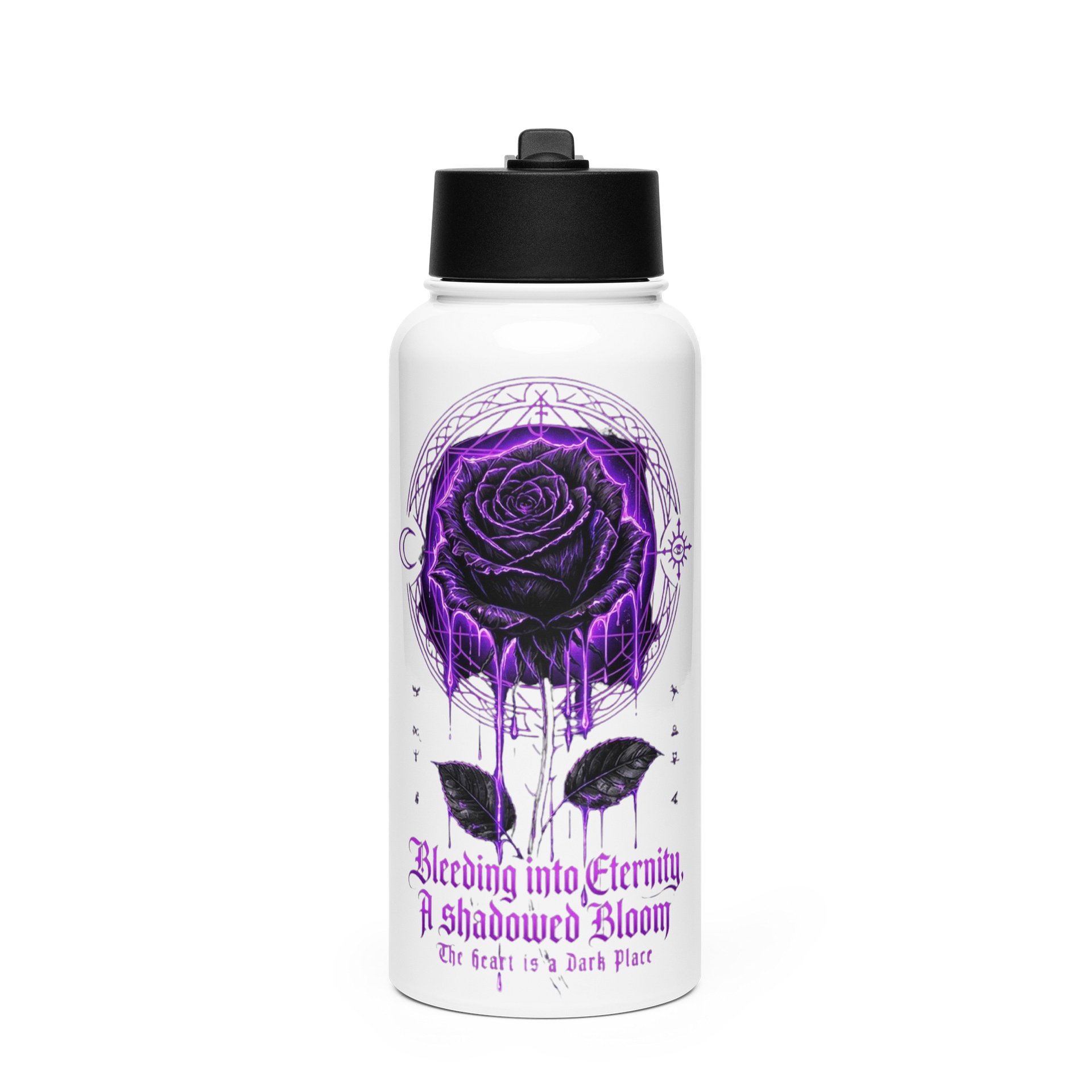 Neon Gothic Rose 32oz Straw Bottle product image (1)