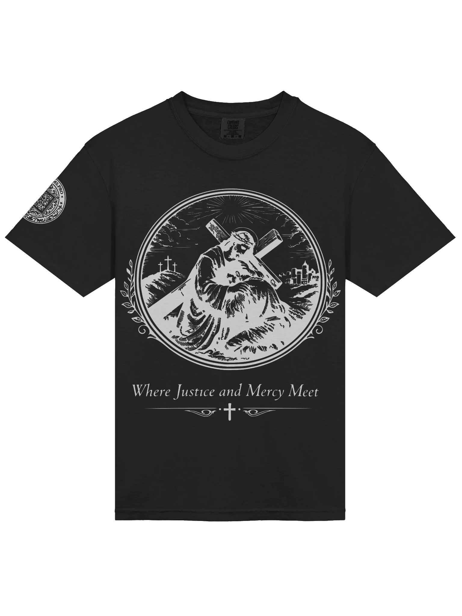 Justice Meets Mercy (White on Black/Color) product image (3)