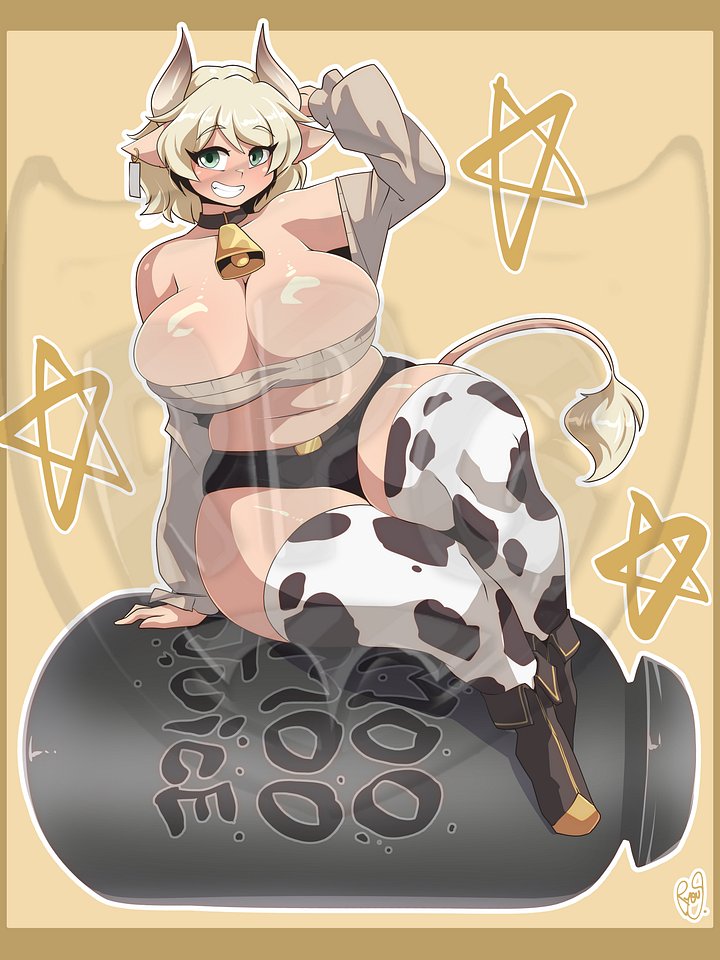 Laanta 'Laatte' Boldheart - Moo Moo Juice Art Print product image (1)