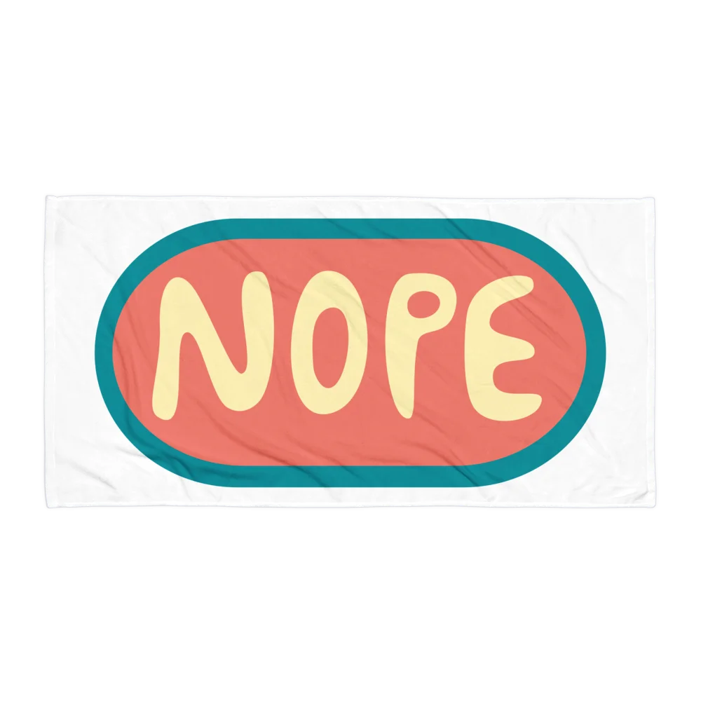 NOPE Pink Oval Beach Towel product image (1)