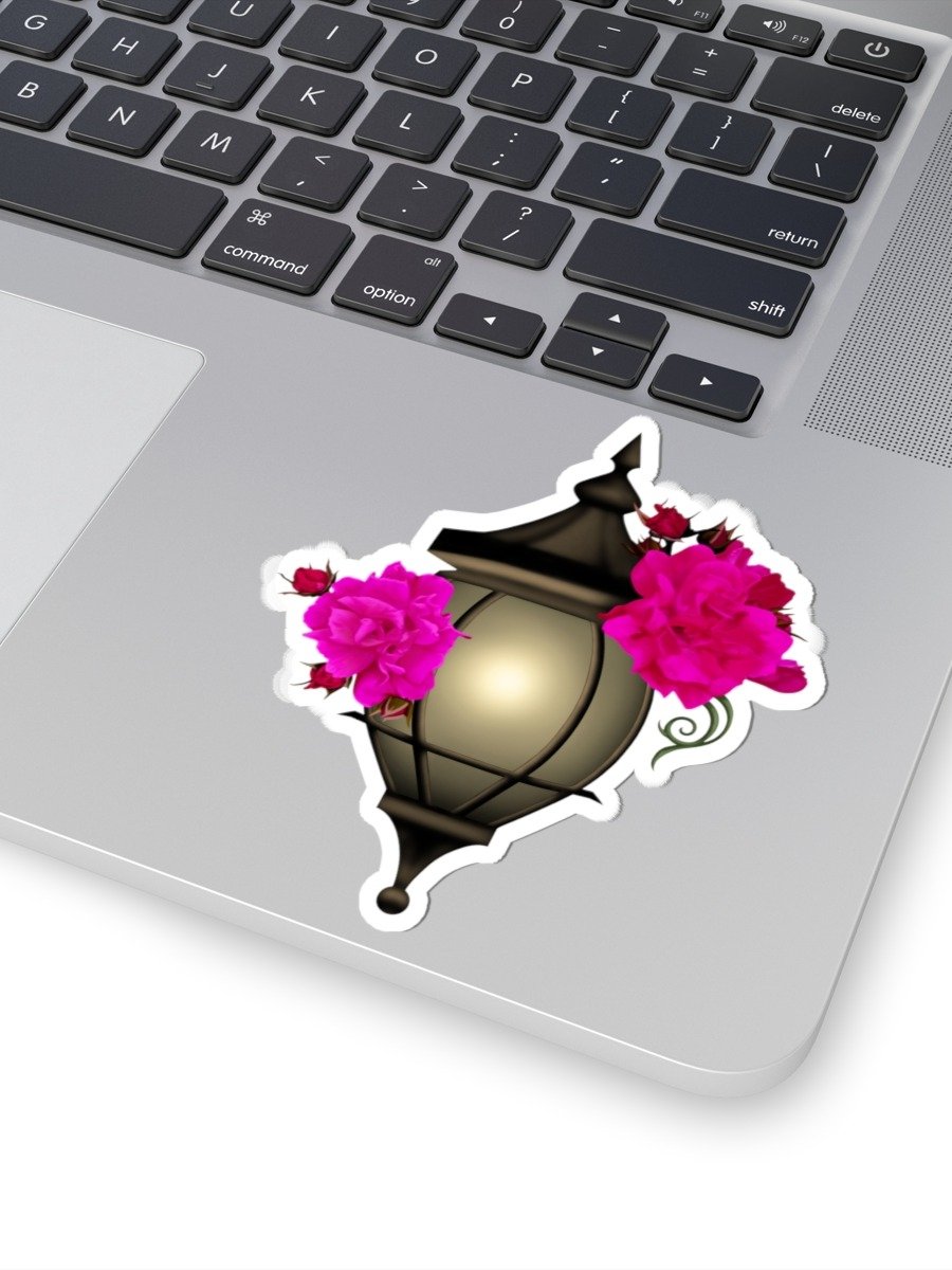 Gothic Lantern & Pink Rose Vinyl Decal – Krita Airbrush Kiss-Cut Sticker product image (2)